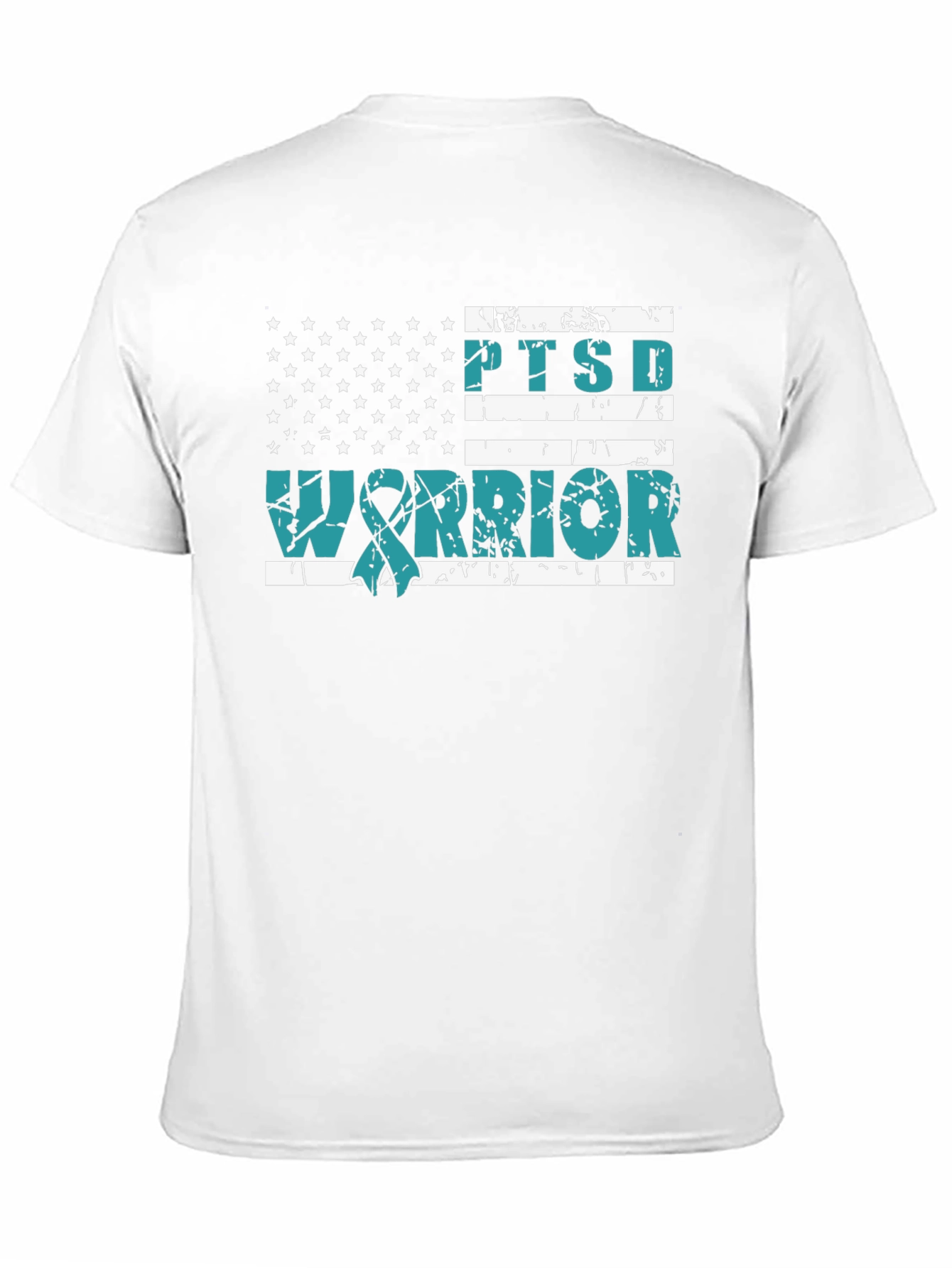 PTSD Warrior American Flag Graphic T-Shirt