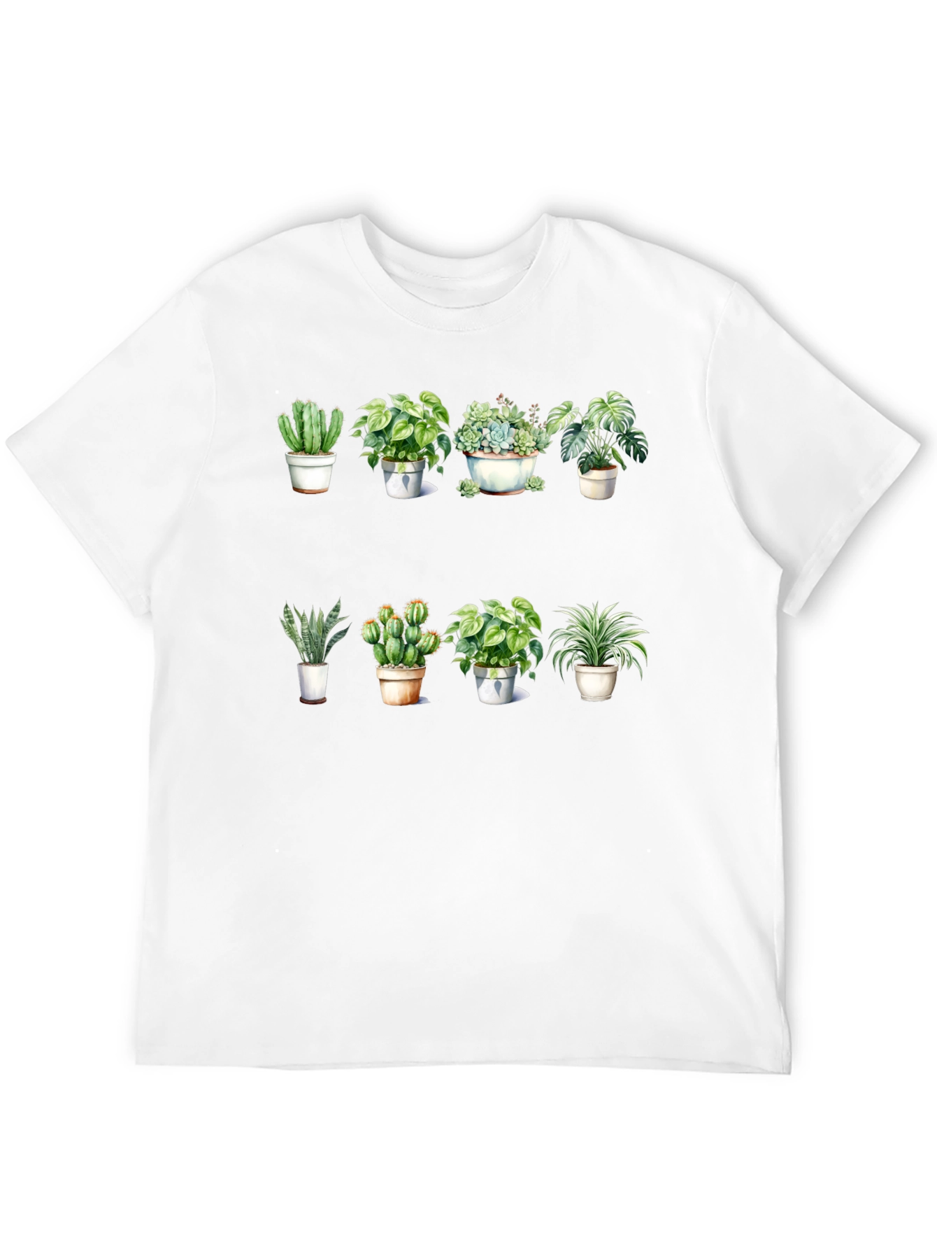 Potted Plants Graphic T-Shirt - Black Cotton Tee