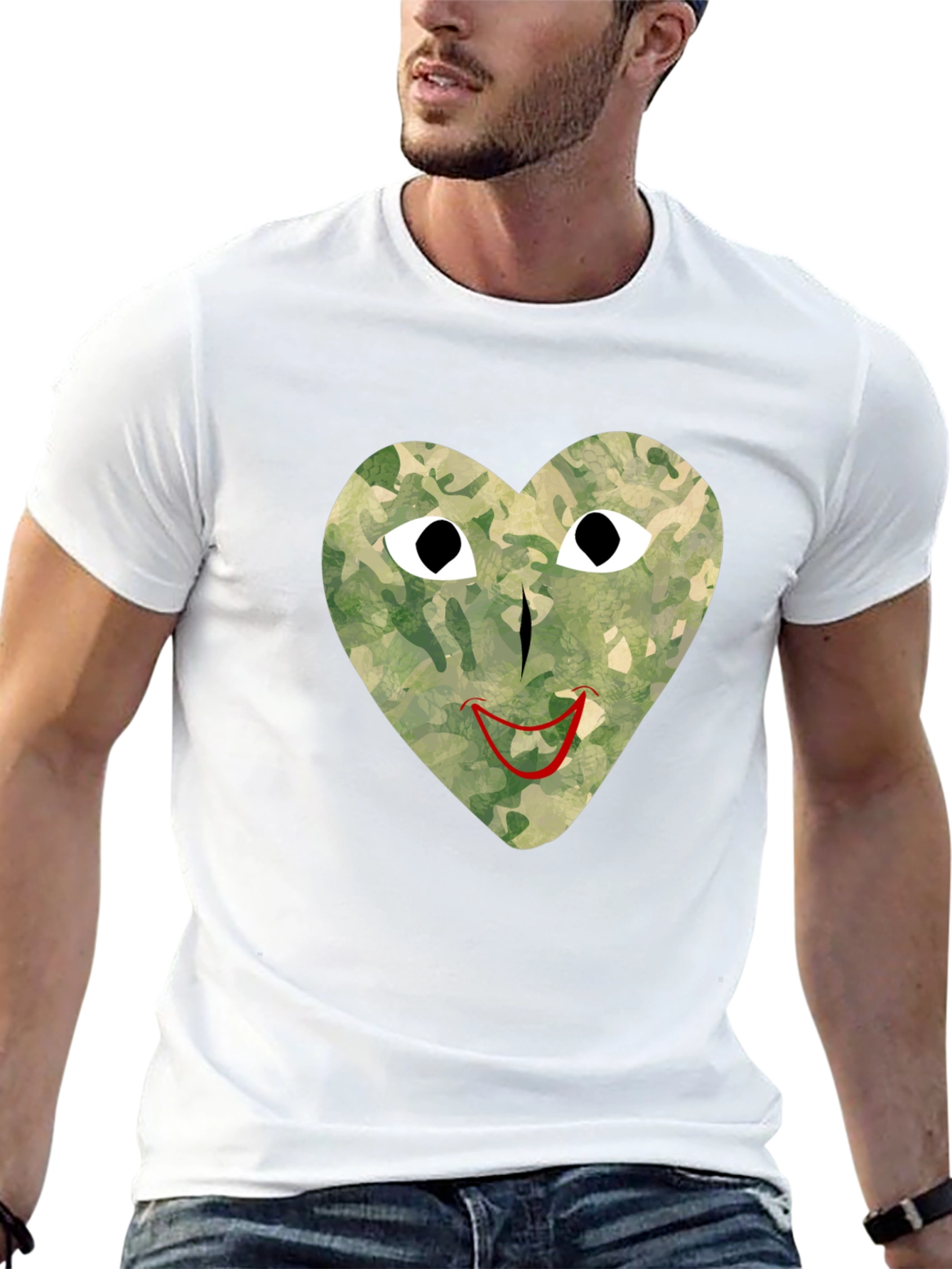 Camo Heart Graphic Tee - Unique Streetwear Style