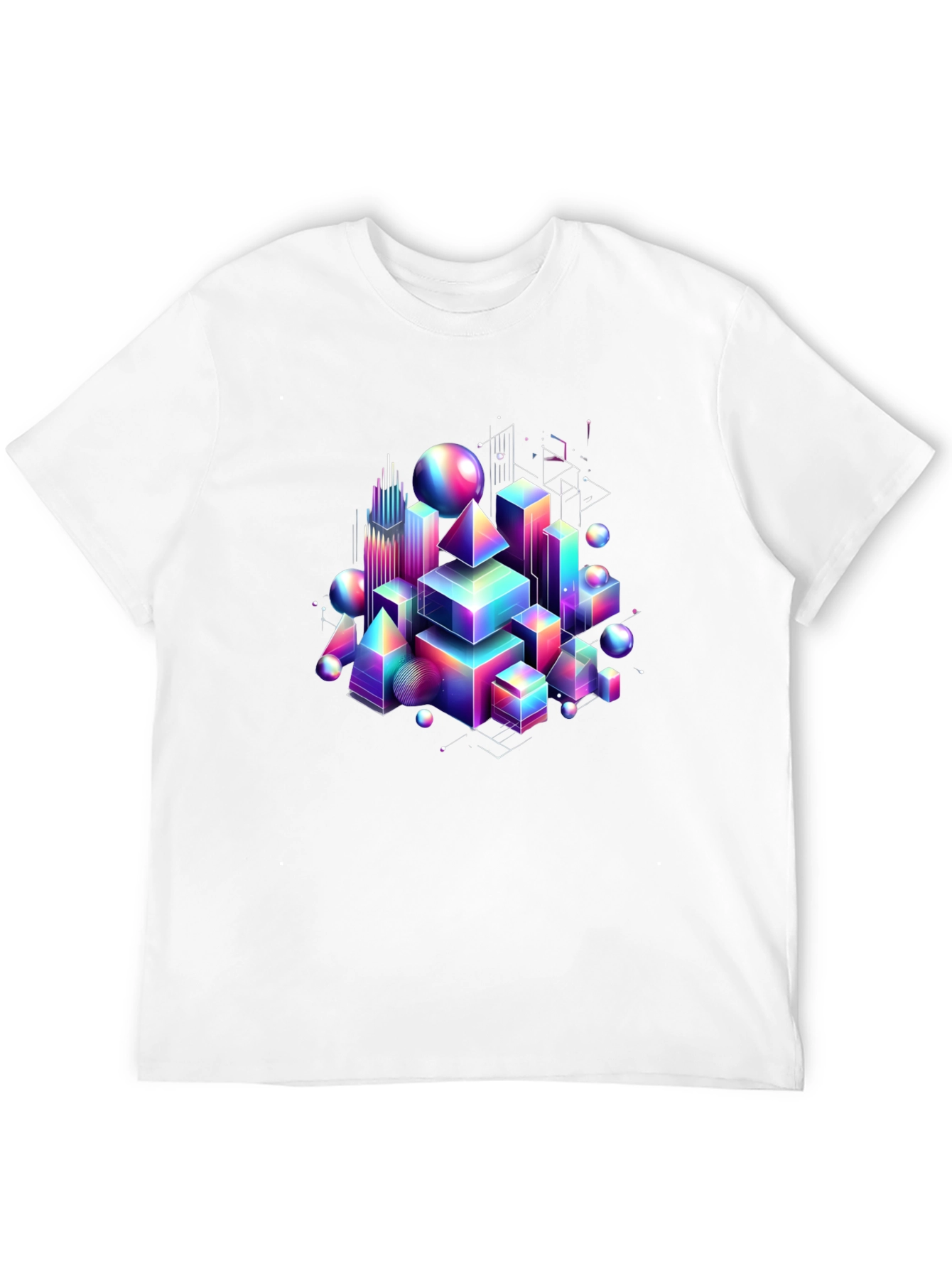 Geometric Rainbow T-Shirt - Modern Art Tee