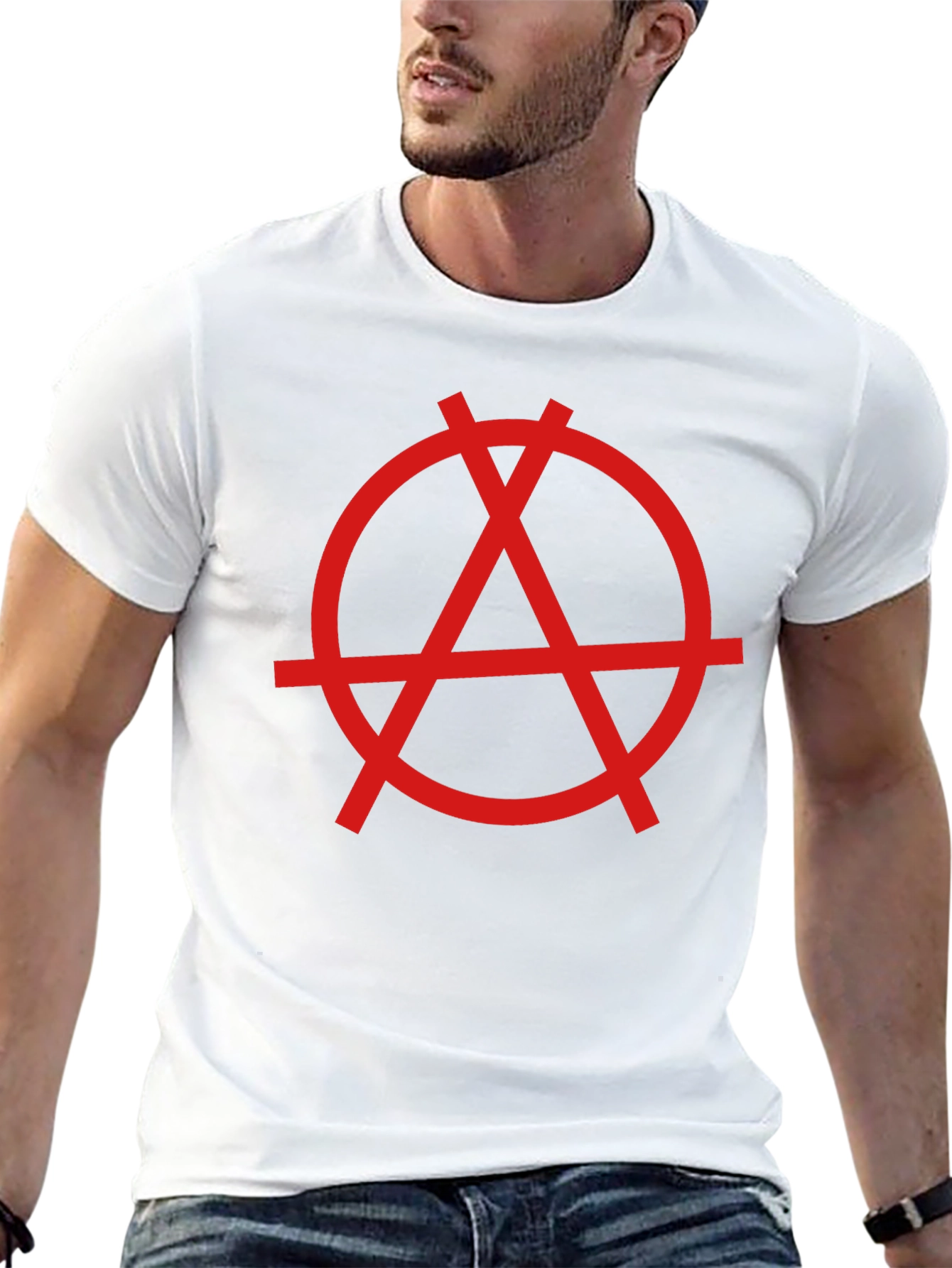 Anarchy Symbol Graphic T-Shirt - Black