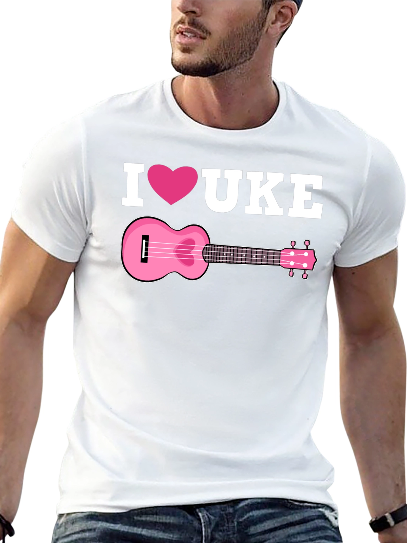 I Love Ukulele Graphic T-Shirt