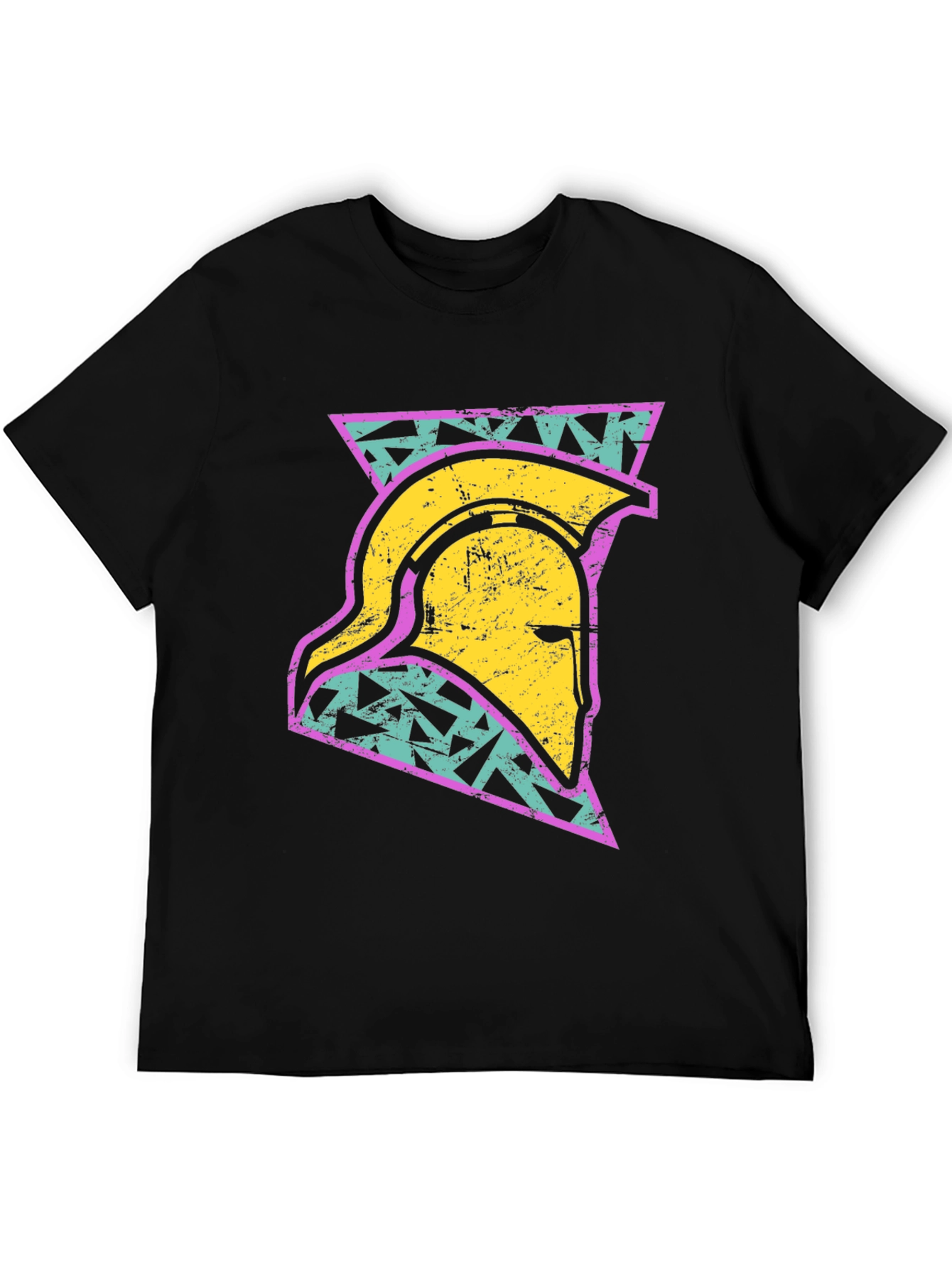 Retro Spartan Helmet Graphic T-Shirt