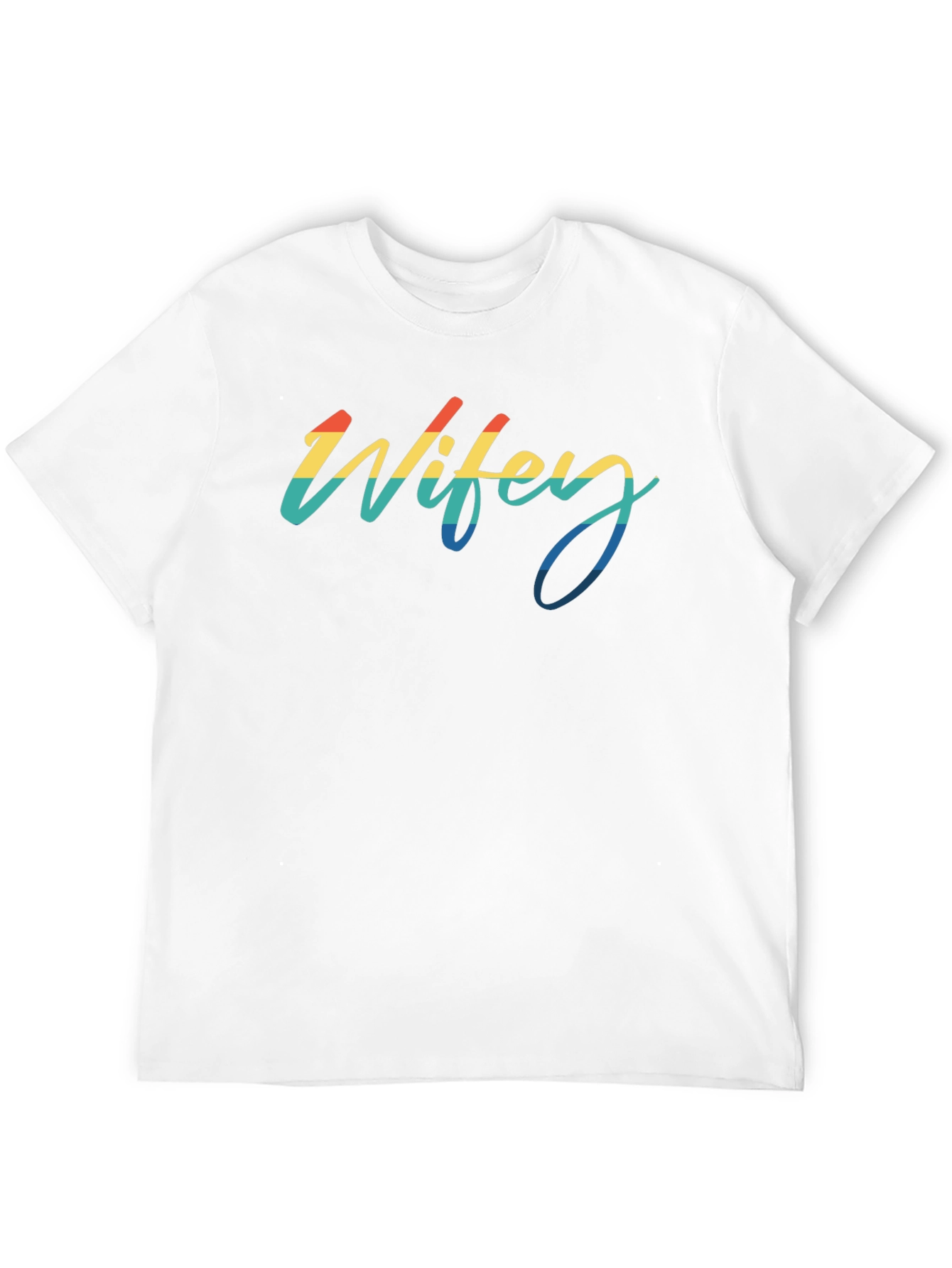 Wifey Retro Rainbow Black T-Shirt