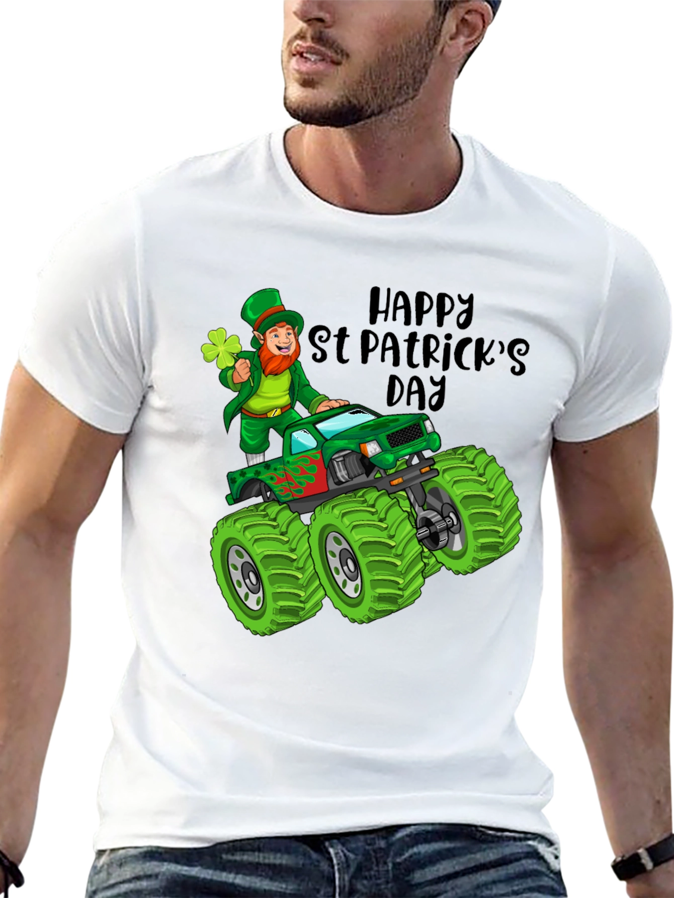 St. Patricks Day Leprechaun Monster Truck T-Shirt