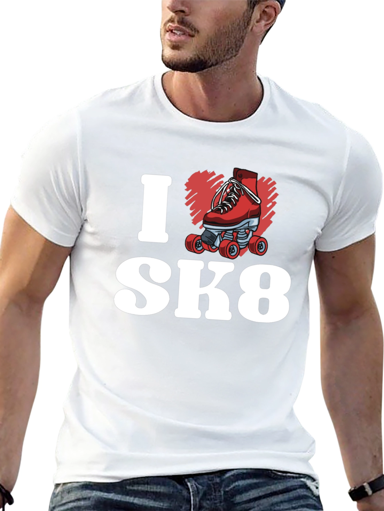 I Heart SK8 T-Shirt - Roller Skate Design