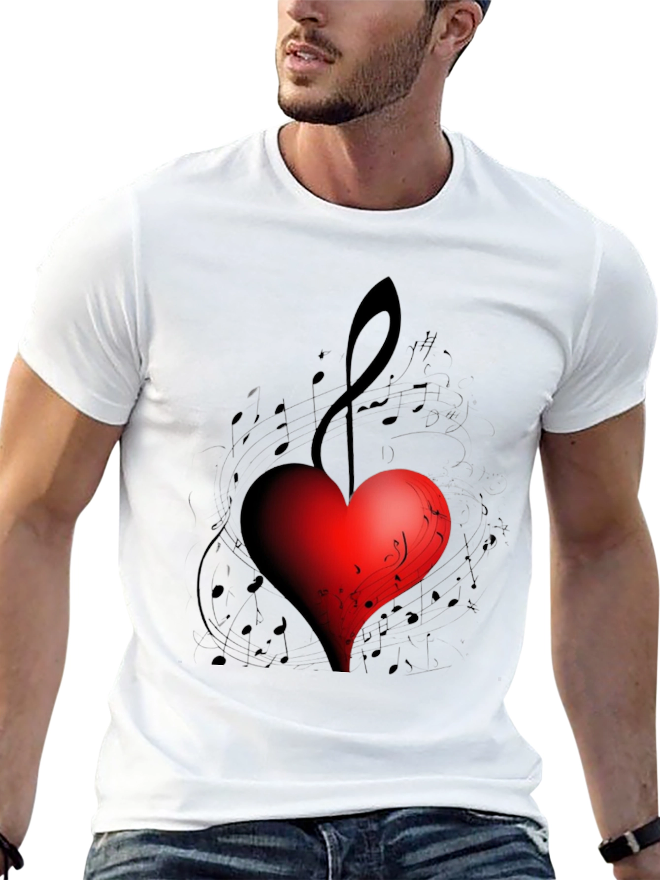 Musical Heart Black T-Shirt