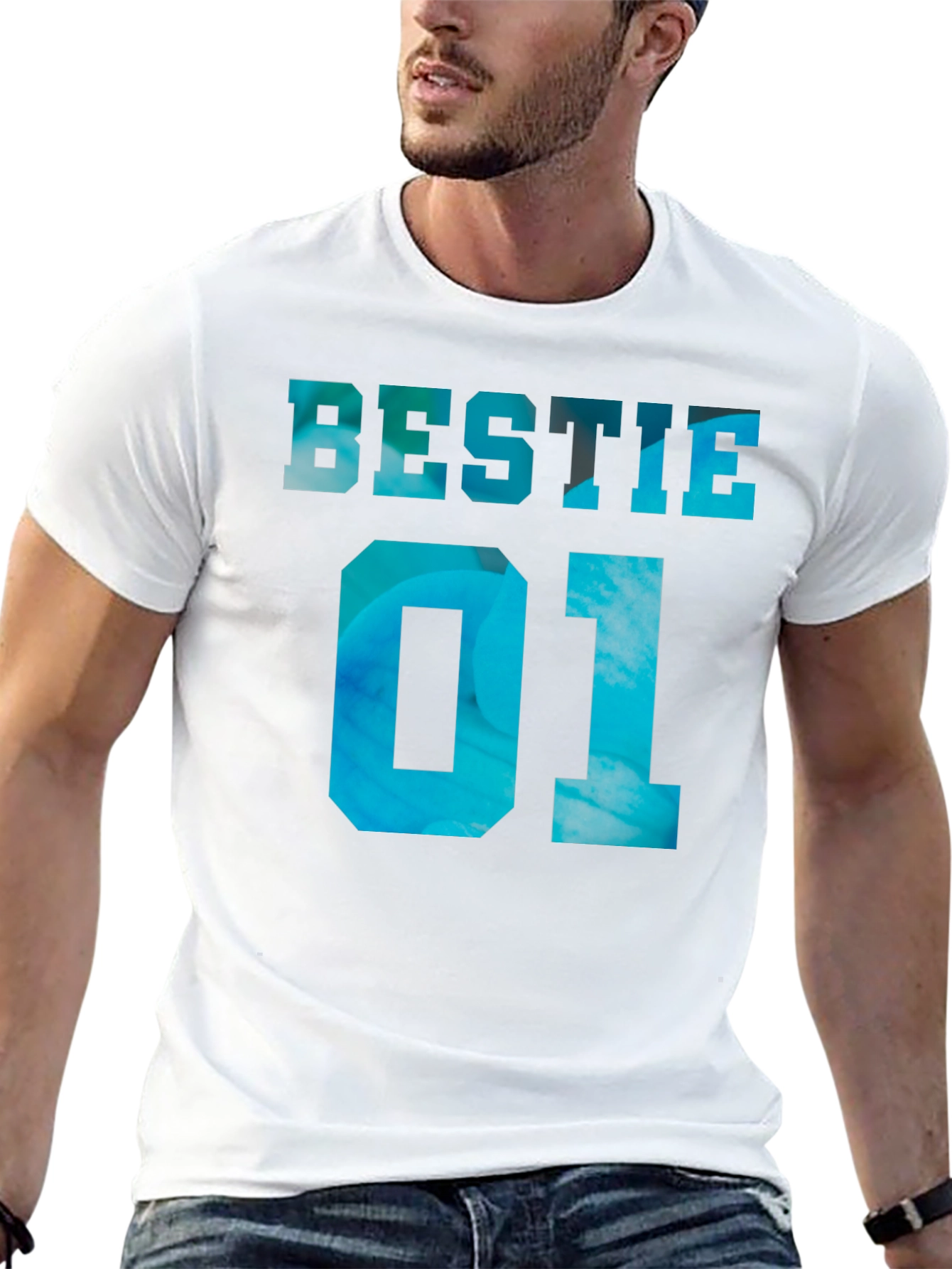 Bestie 01 Graphic Tee - Trendy Couple Shirt
