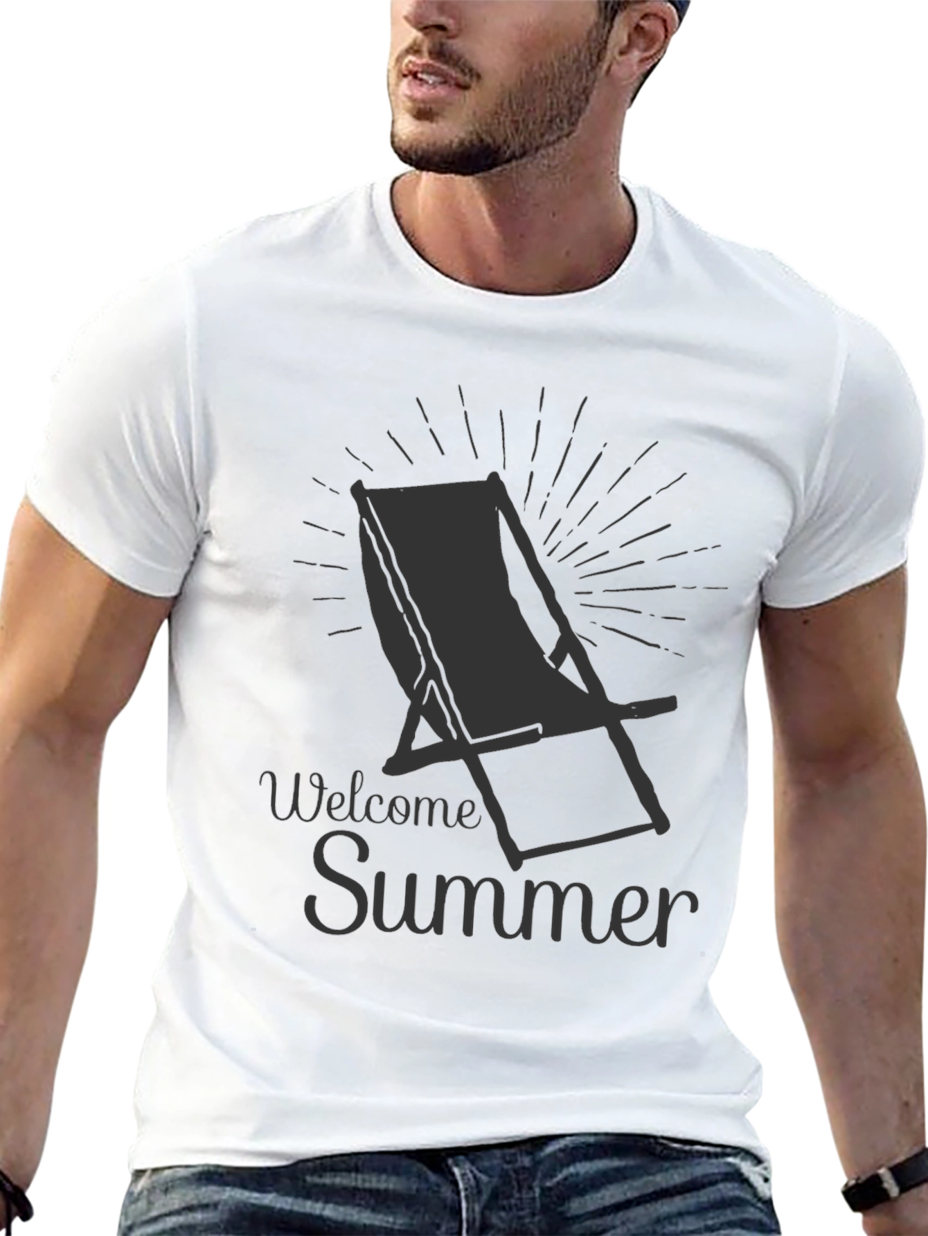 Welcome Summer T-Shirt - Beach Chair Graphic