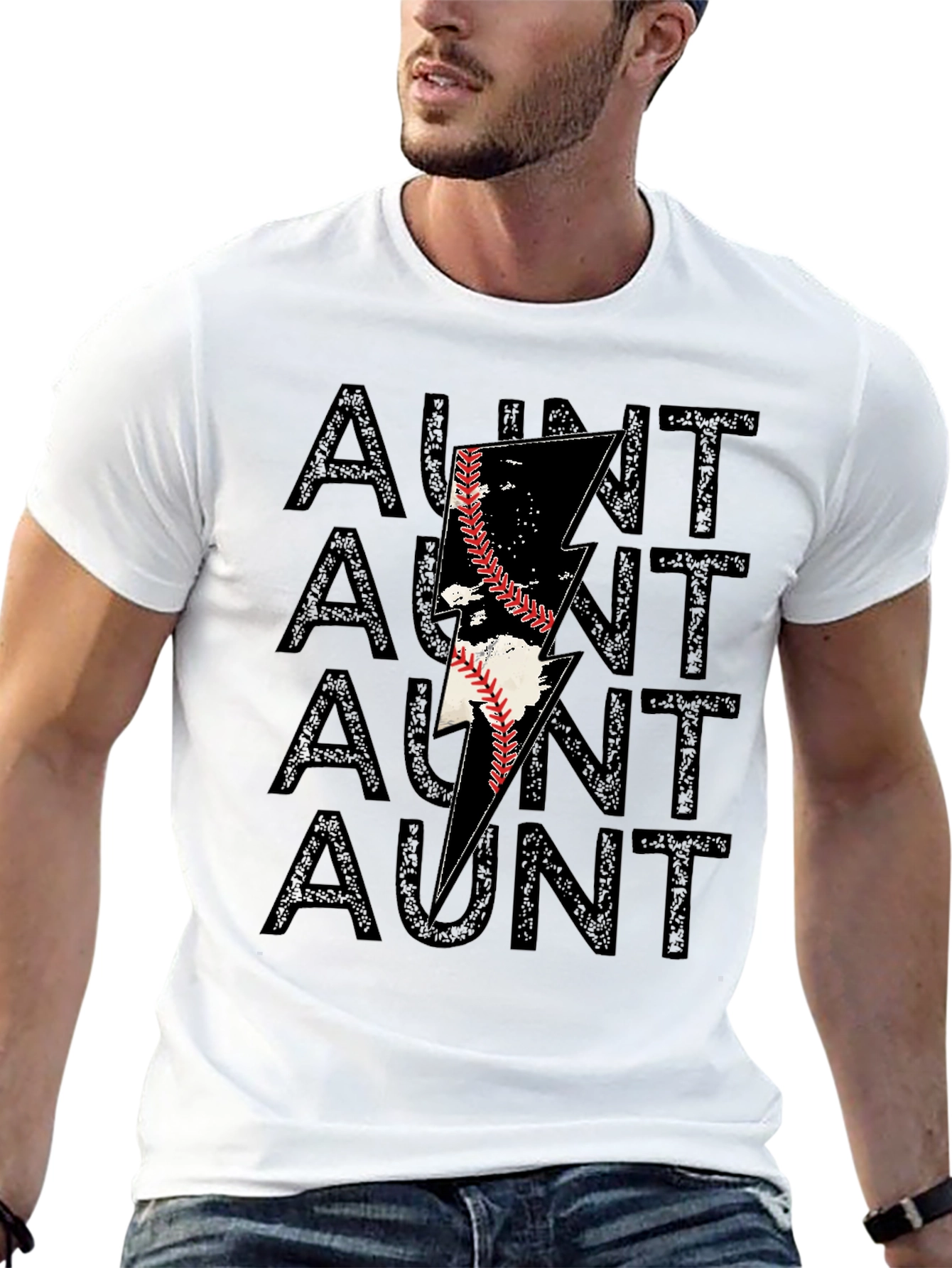 Baseball Aunt Lightning Bolt Graphic Tee