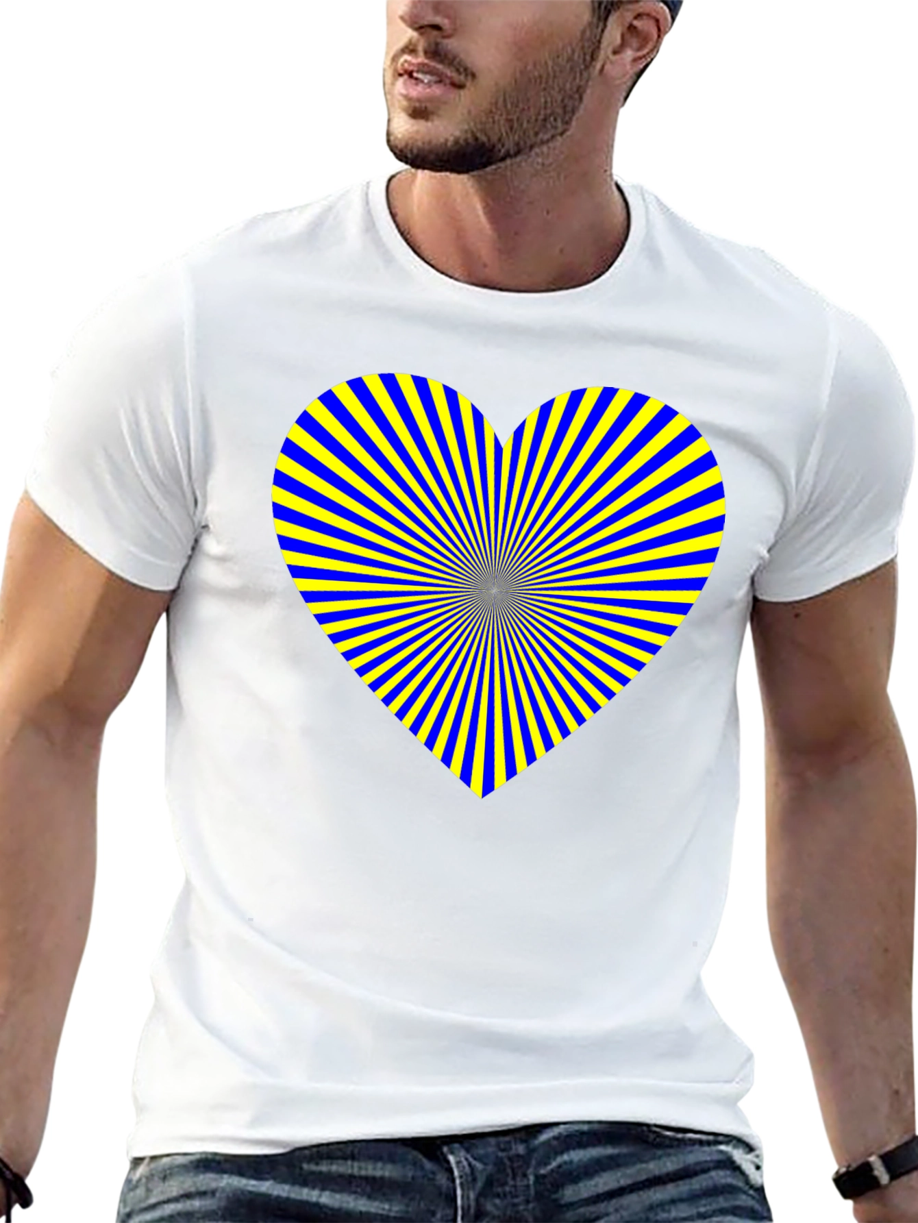 Heart Burst Graphic Tee - Soft Black Cotton