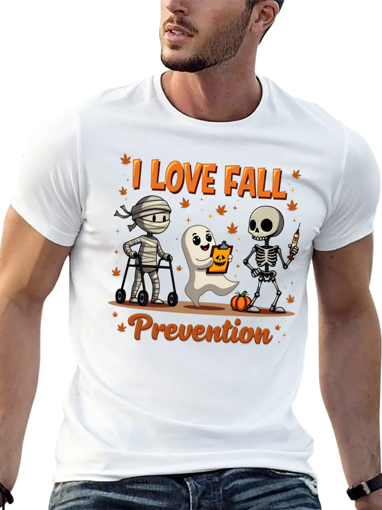 I Love Fall Prevention Halloween Graphic T-Shirt