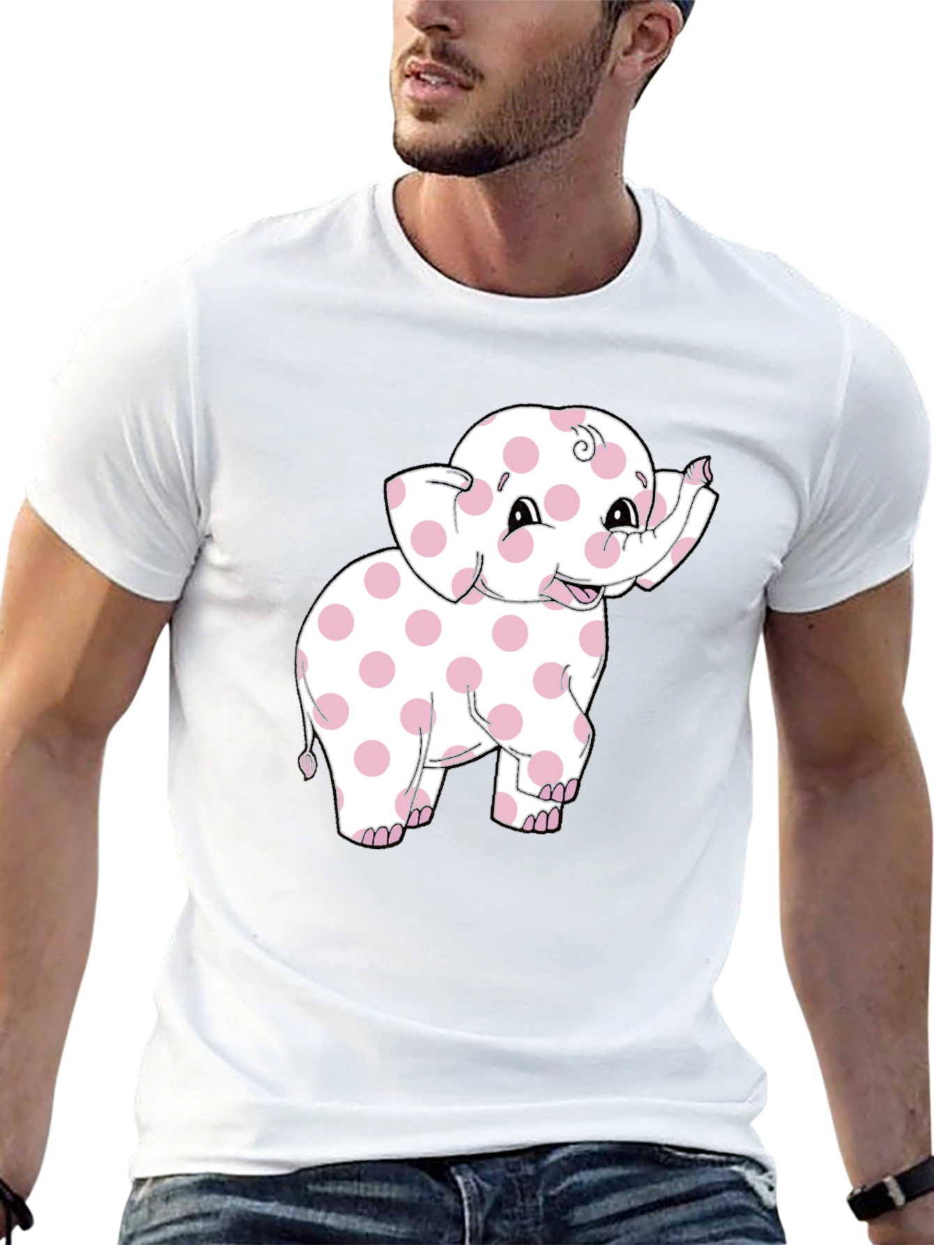 Pink Polka Dot Elephant Graphic Tee