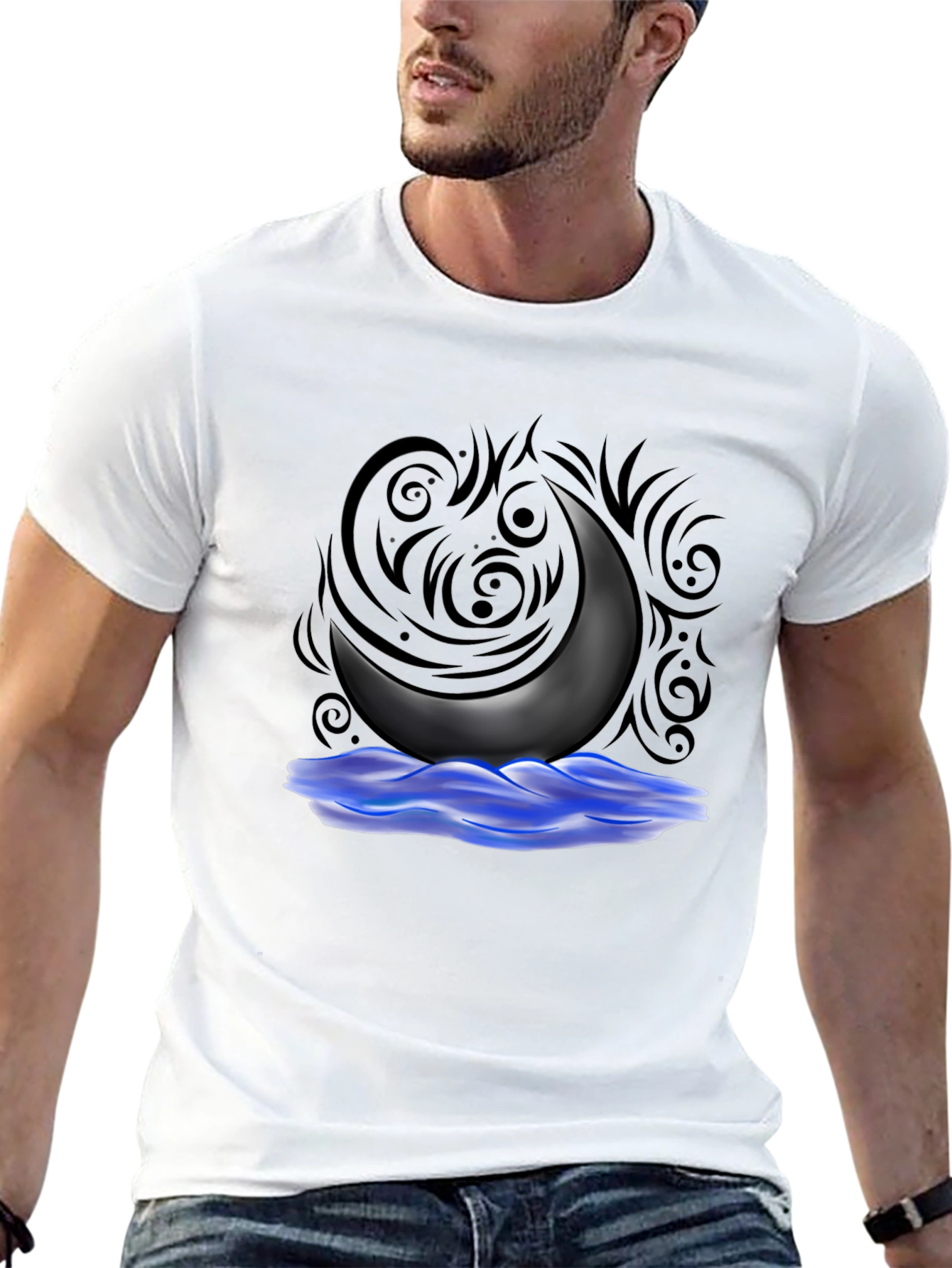 Crescent Moon T-Shirt - Black Graphic Tee