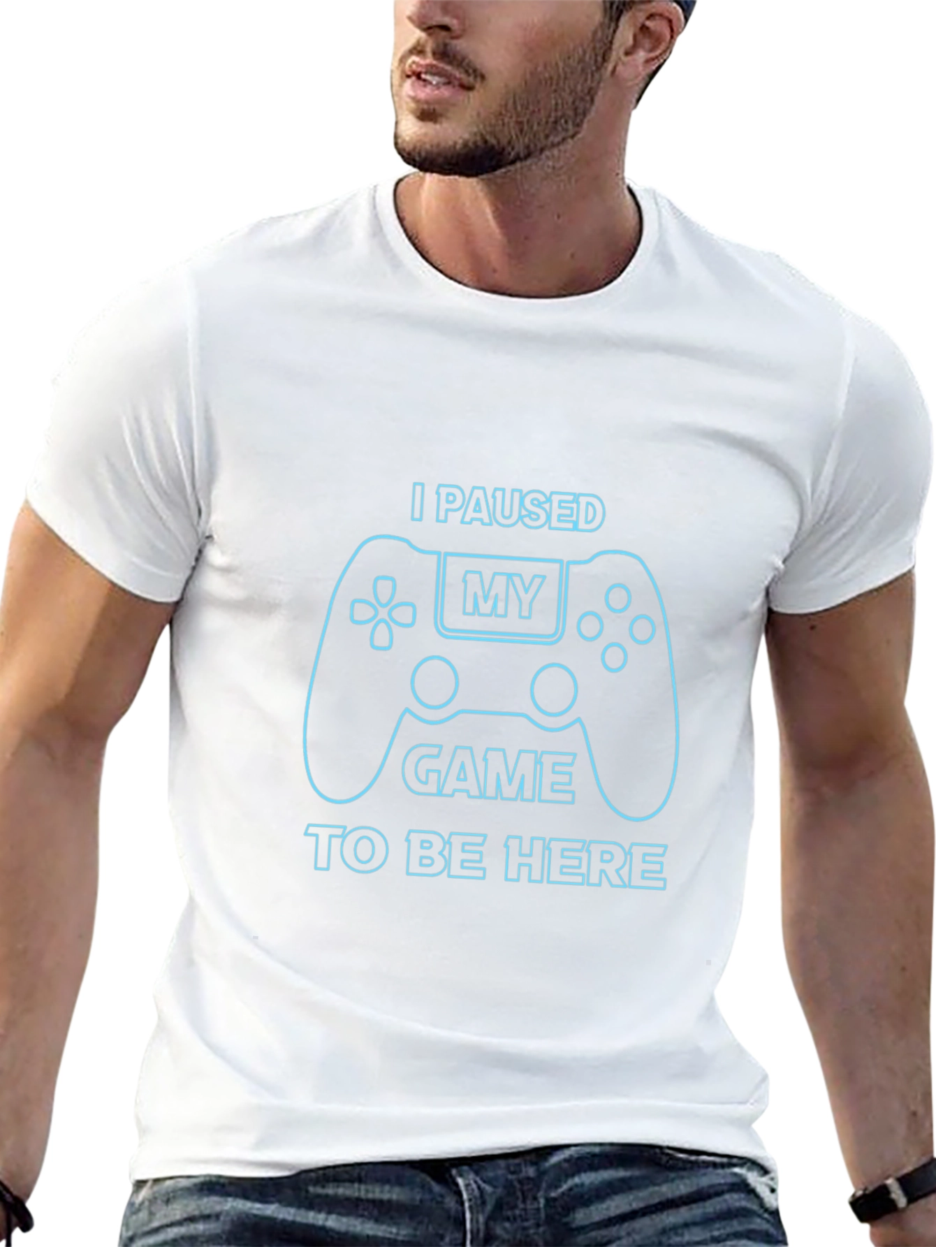 I Paused My Game Black T-Shirt