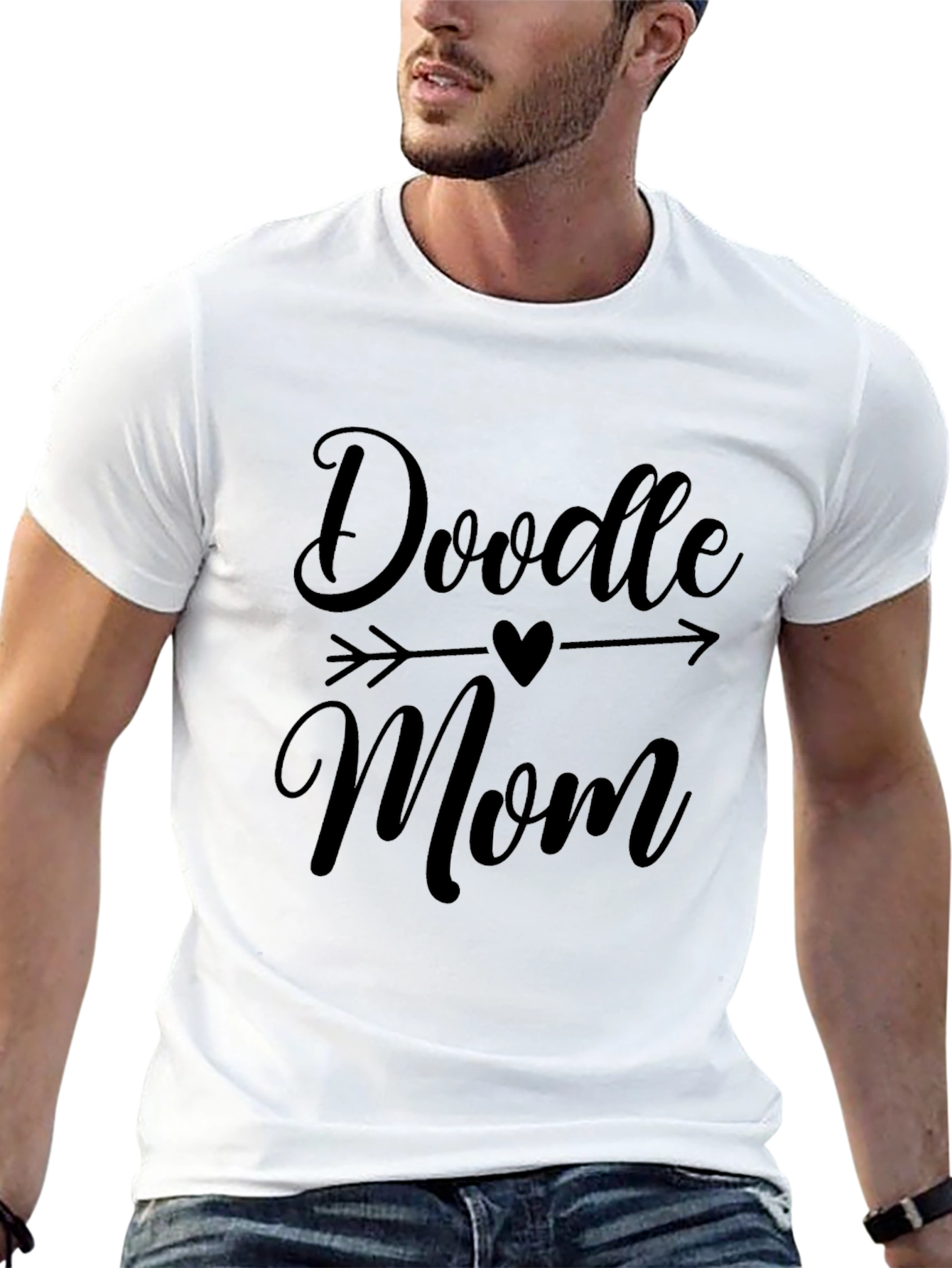 Doodle Mom Graphic T-Shirt Black Short Sleeve