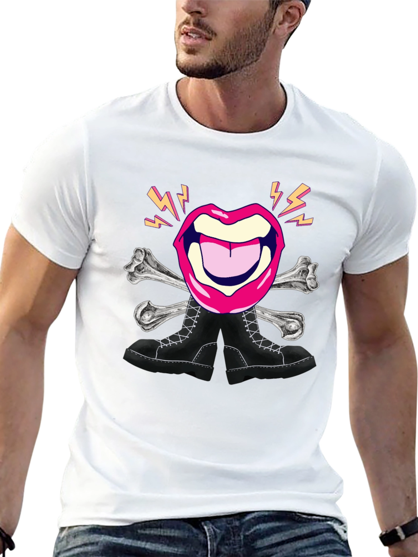 Rock Lips Crossbones Boots Graphic Tee