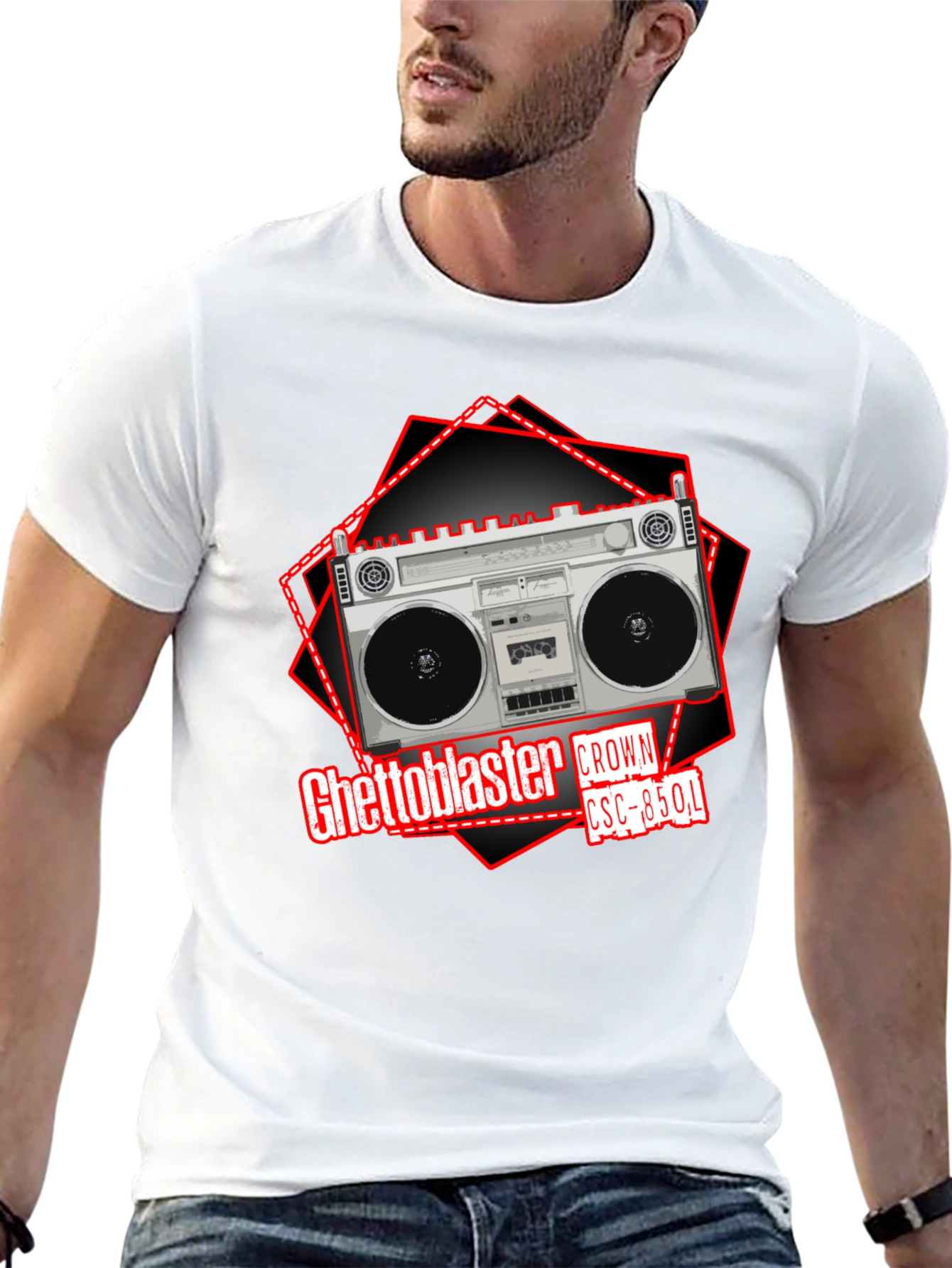 Retro Ghetto Blaster Crown CSC-850L Graphic T-Shirt