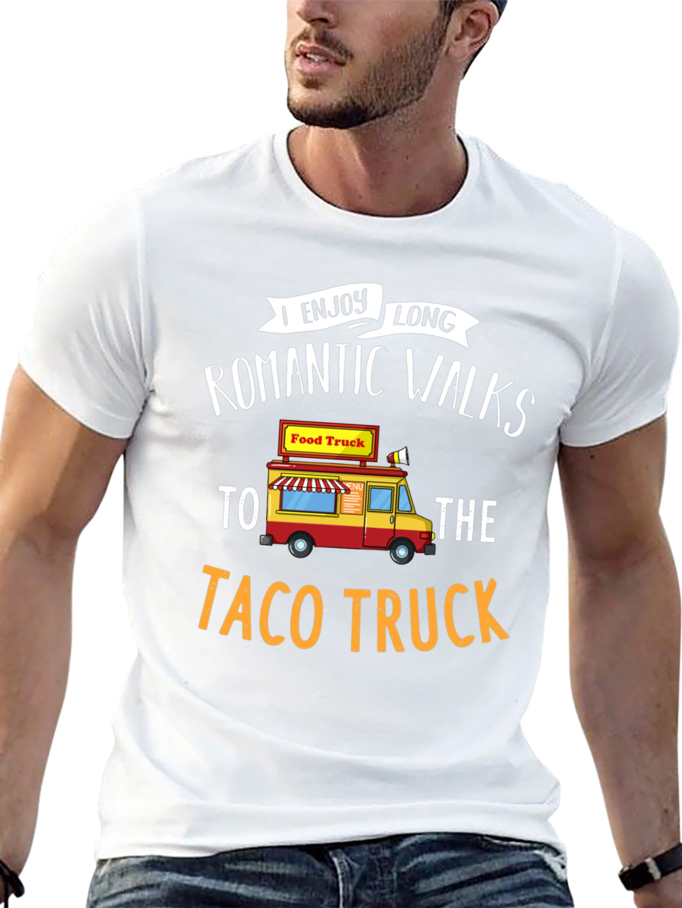 Funny Taco Truck T-Shirt - Romantic Walks Foodie Tee