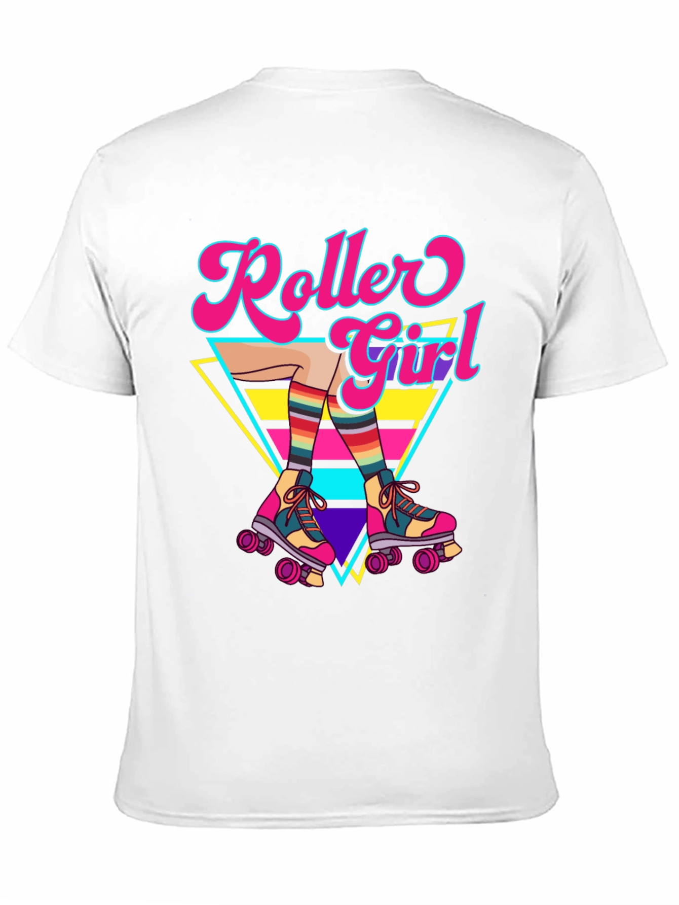 Retro Roller Girl Graphic Tee - 80s Style