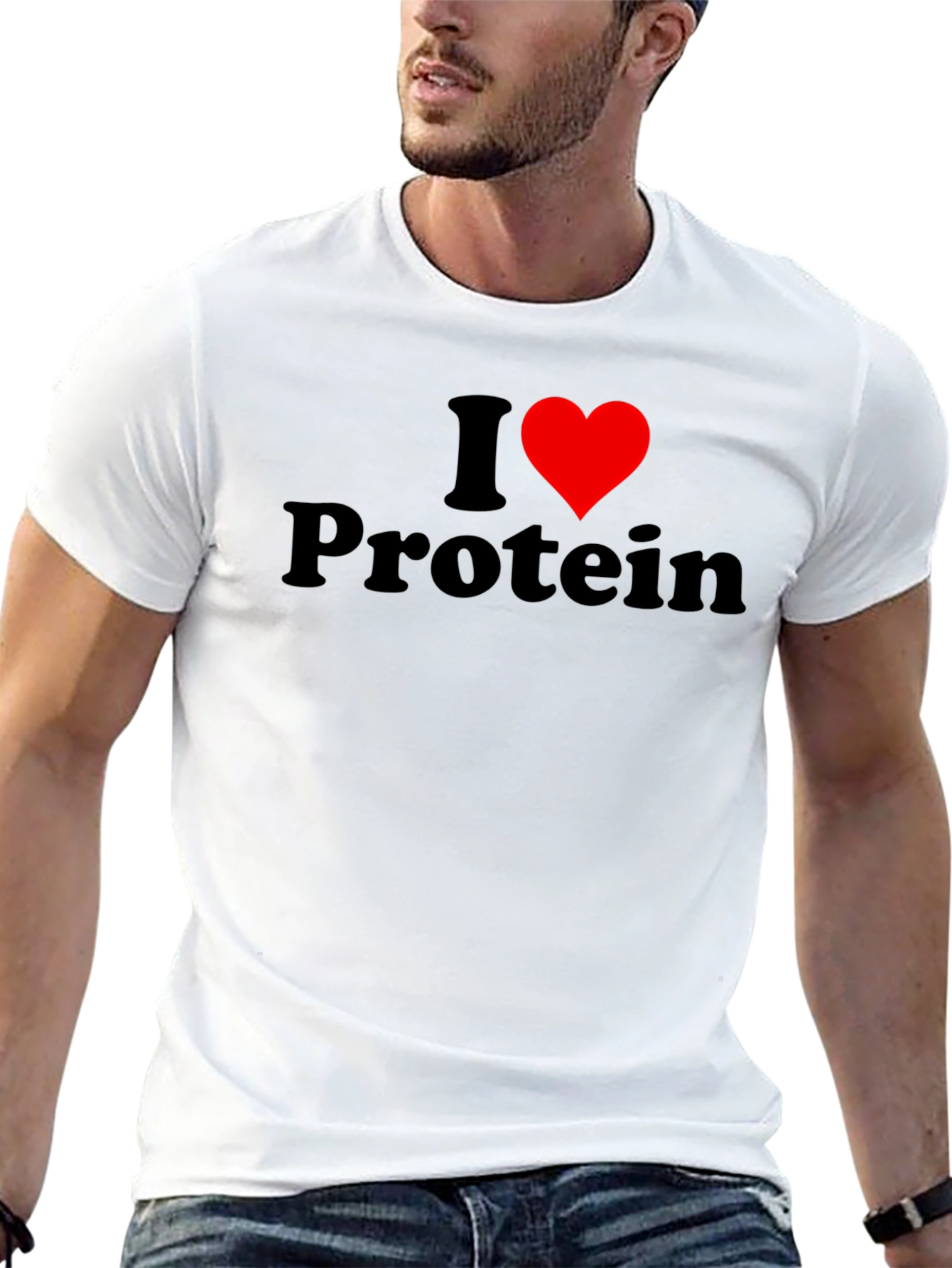 I Heart Protein Black Graphic Tee