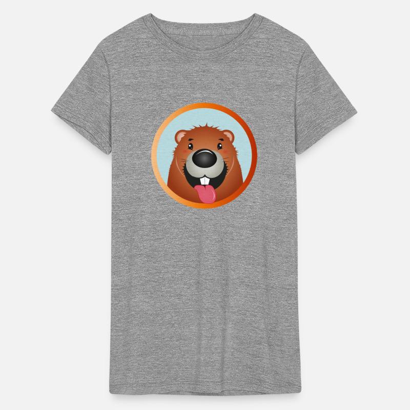 Cheeky beaver with tongue sticking out