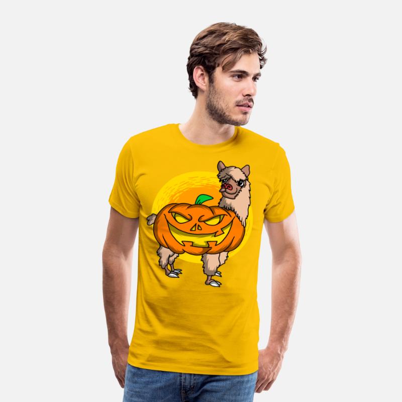 Cute Spooky Halloween Alpaca with Pumpkin Costume