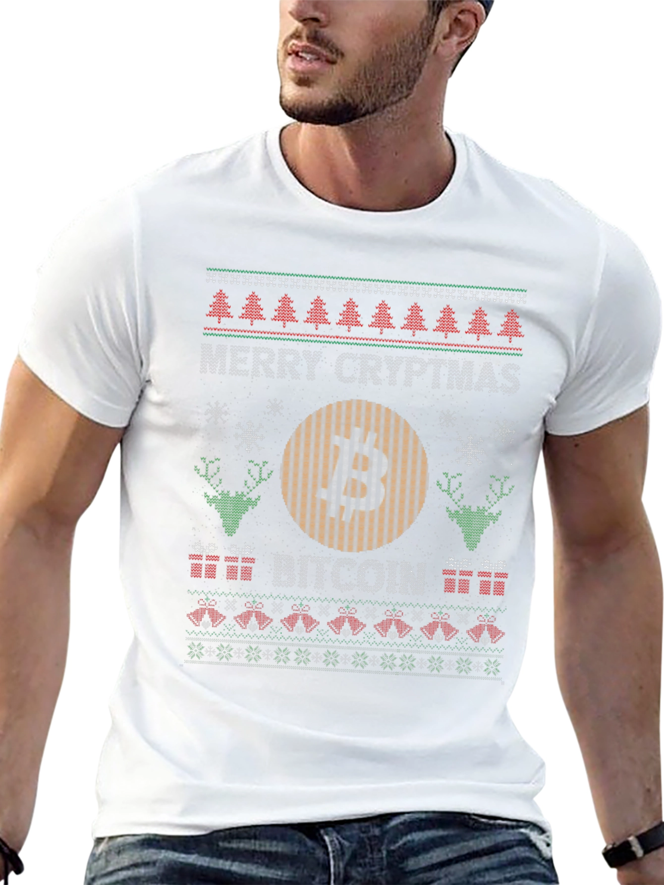 Merry Cryptmas Bitcoin Ugly Christmas Sweater T-Shirt