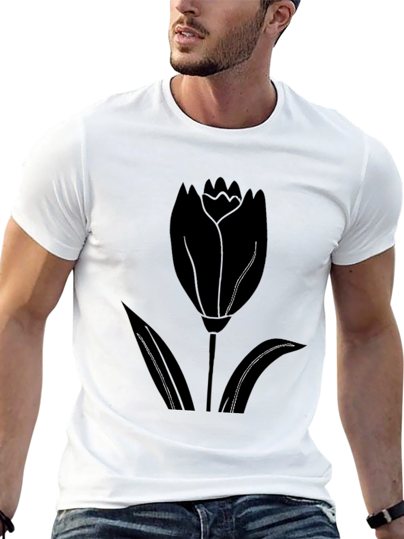 Tulip Graphic Black T-Shirt