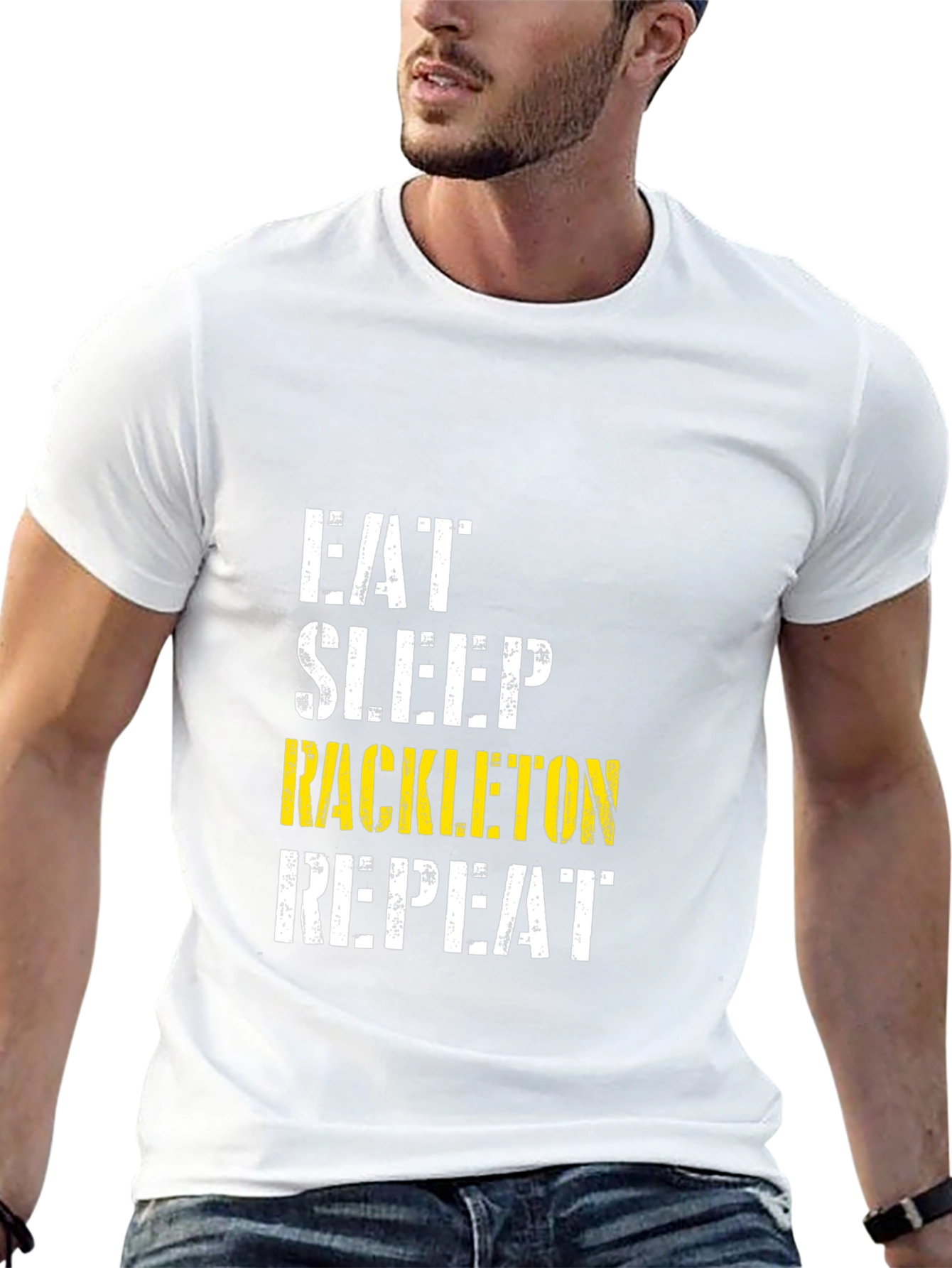 Eat Sleep Rackleton Repeat Graphic Tee