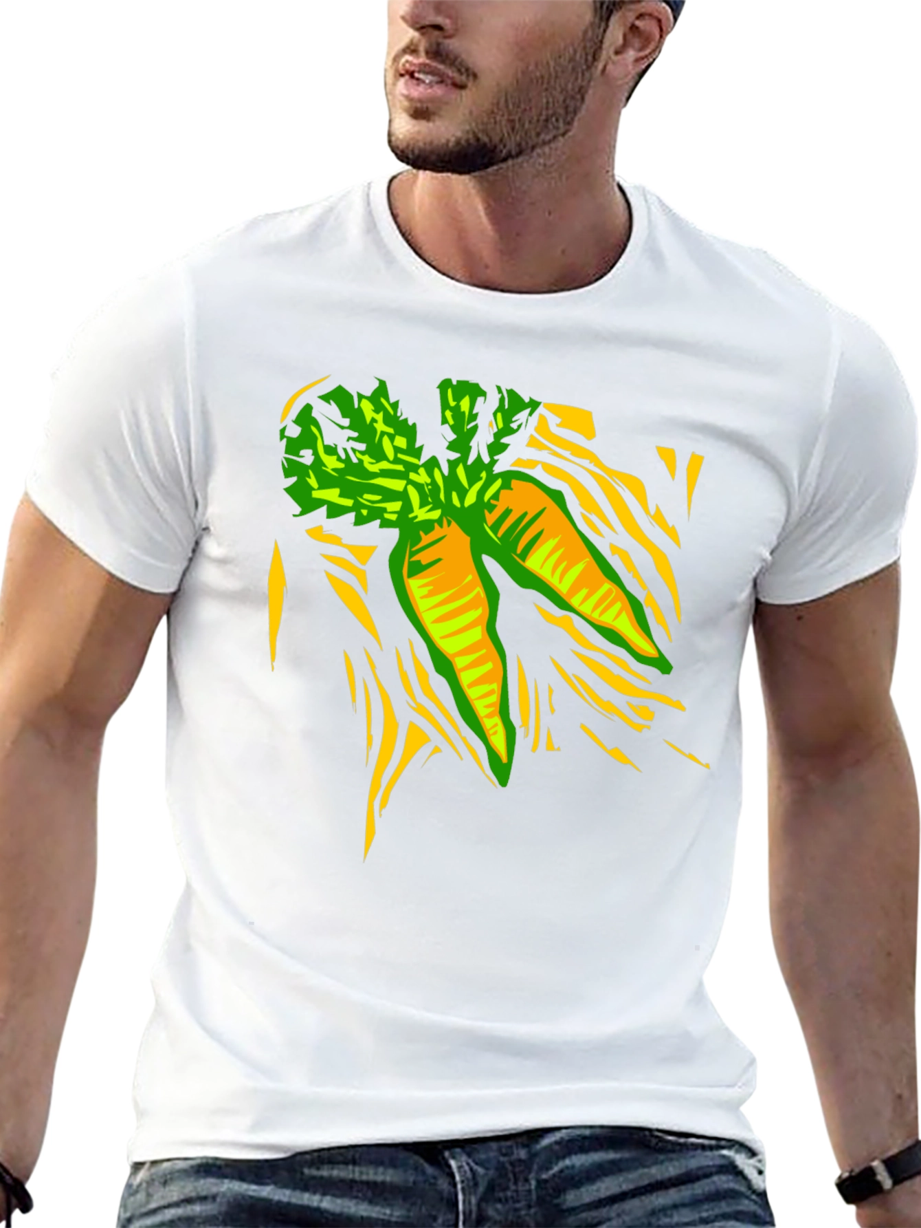 Carrot Graphic Print Black T-Shirt