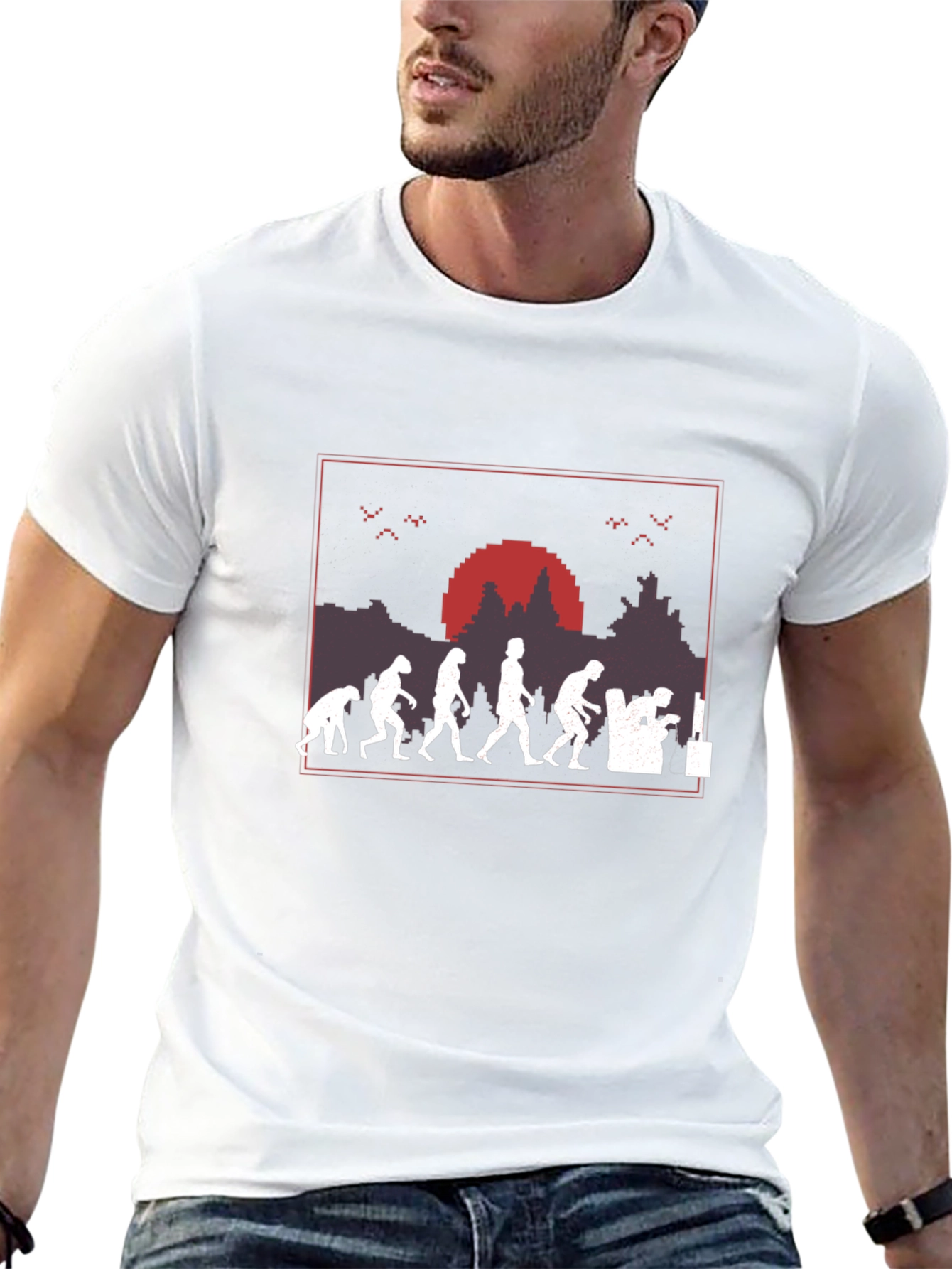 Evolution of Gaming T-Shirt - Pixel Art Design