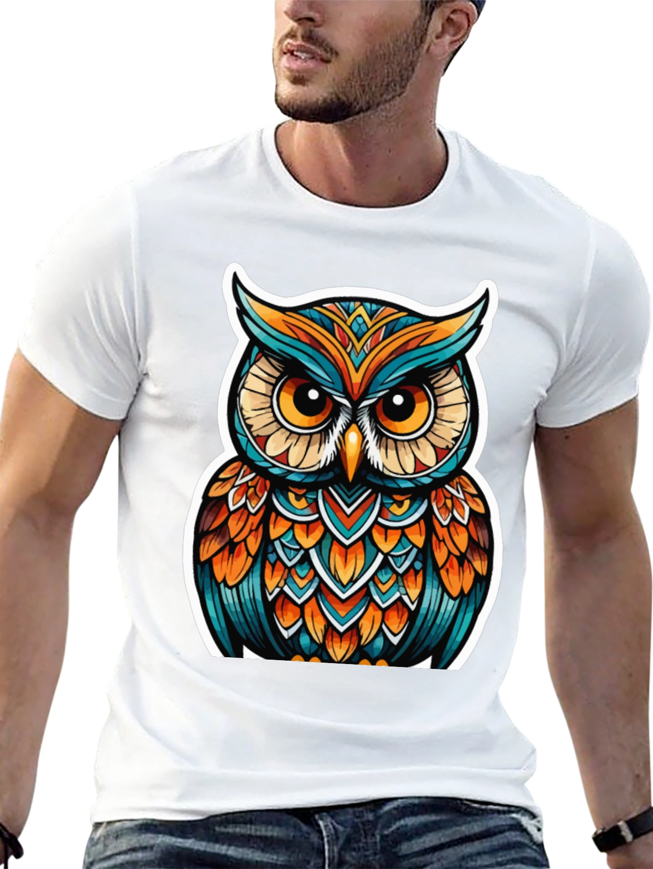 Owl Graphic Tee - Artistic Design