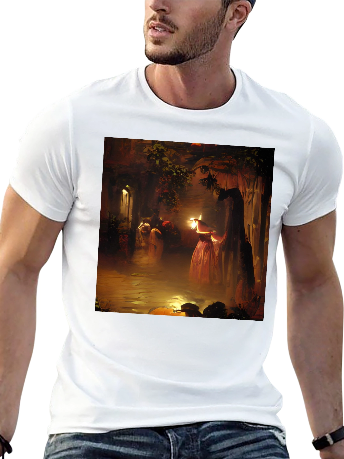 Artistic Woman with Candle T-Shirt