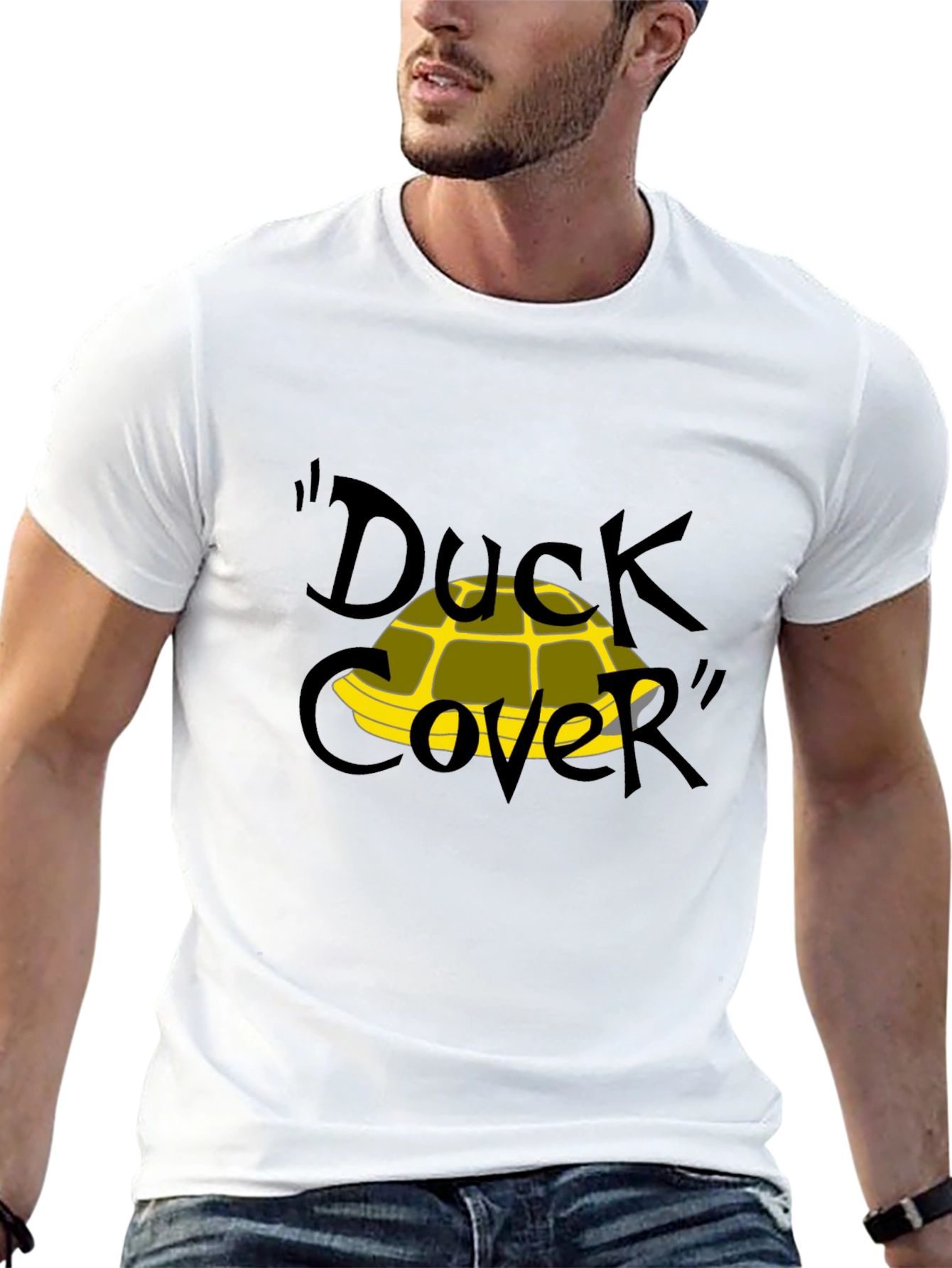 Duck Cover T-Shirt - Funny Cartoon Graphic Tee
