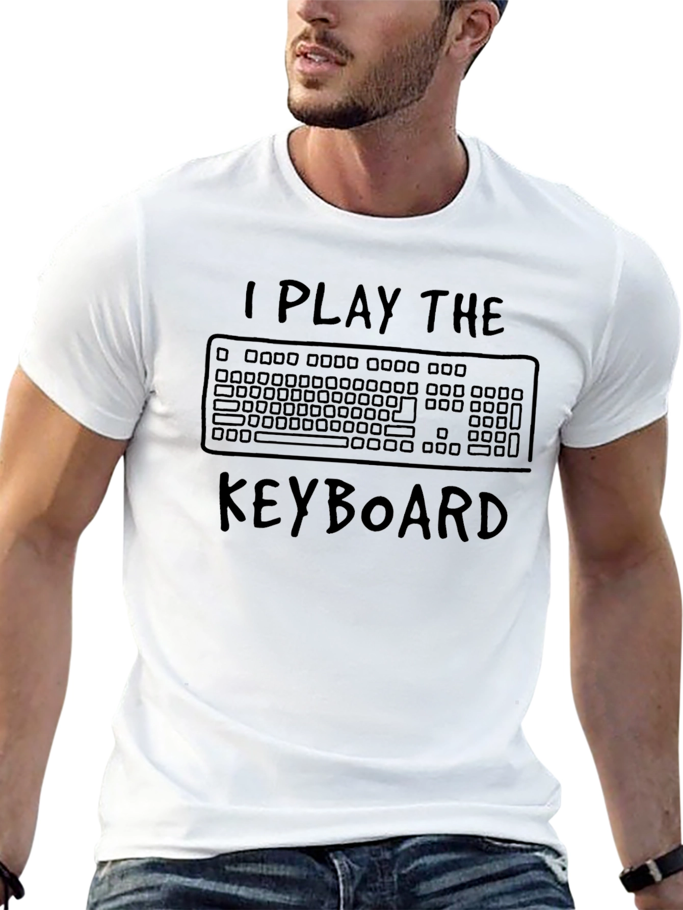 I Play the Keyboard Black Graphic Tee