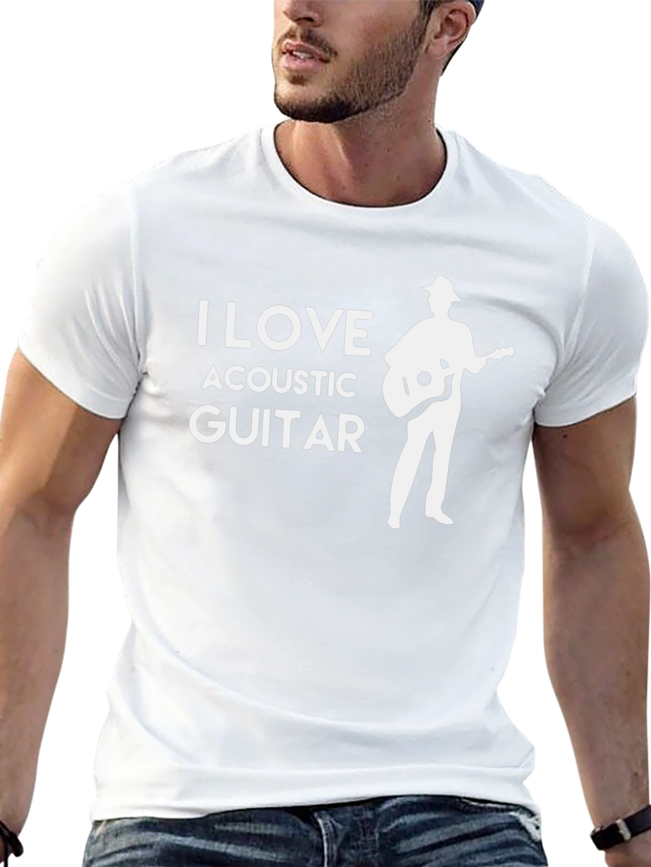 I Love Acoustic Guitar T-Shirt