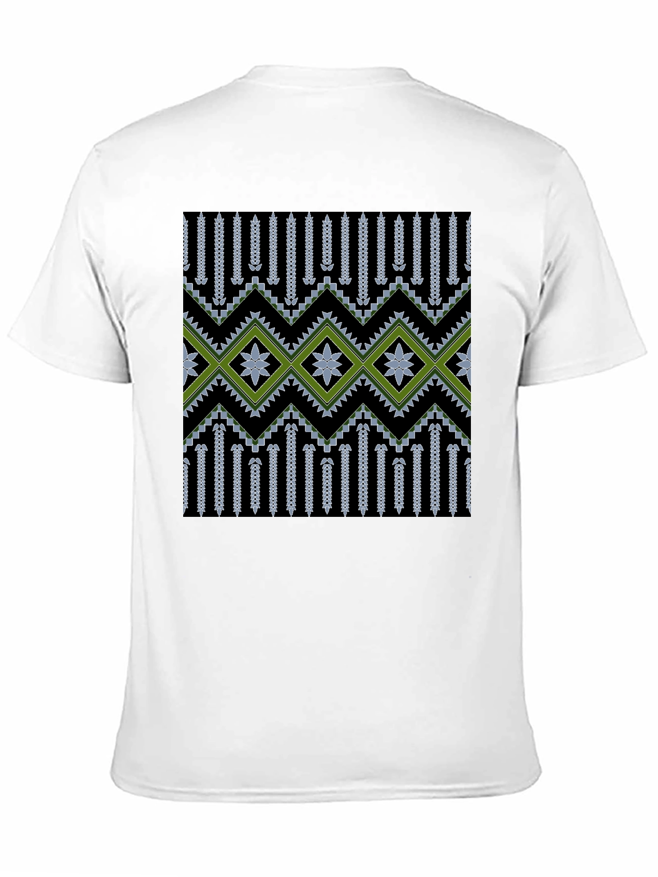 Stylish Geometric Patterned Mens Black Tee