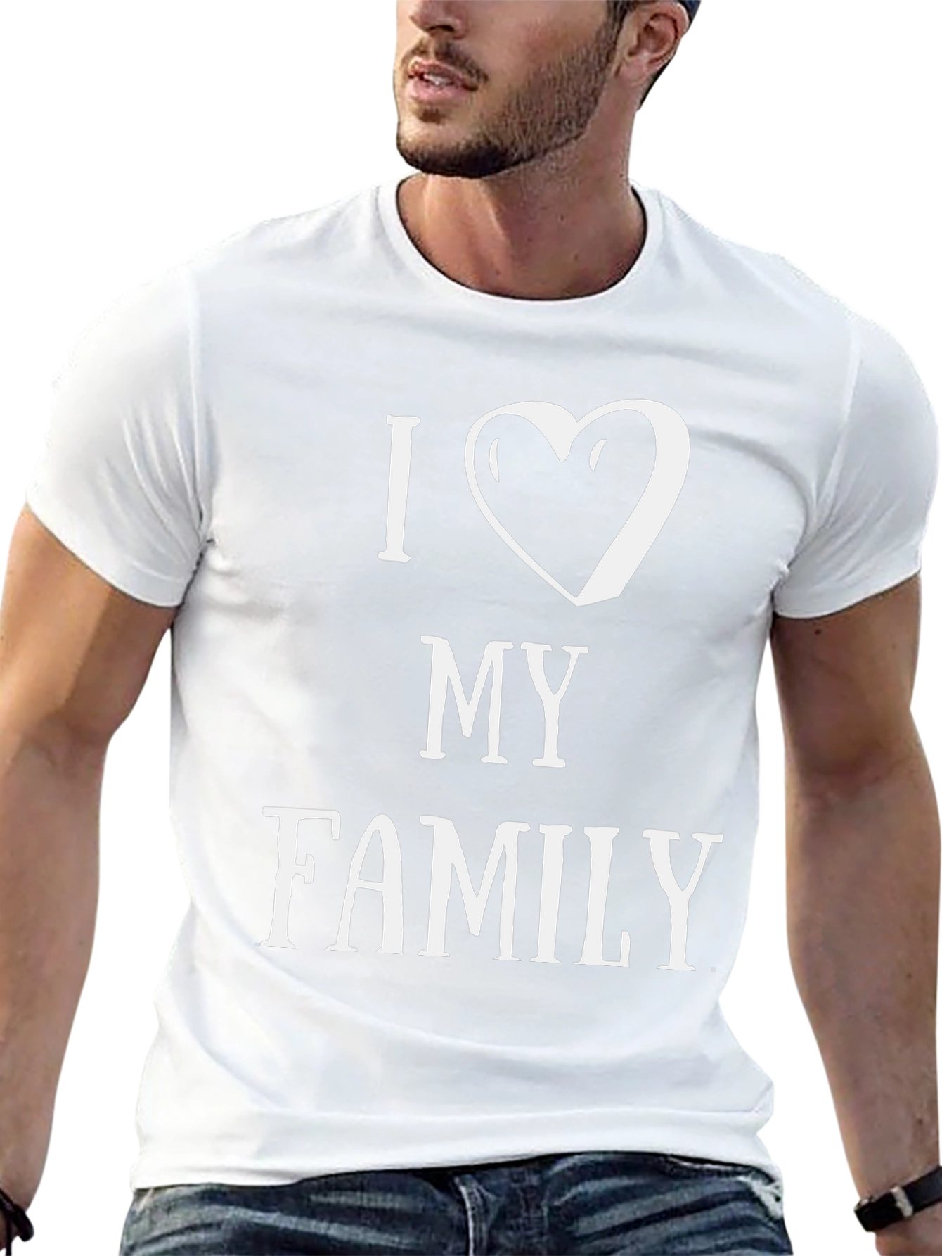I Heart My Family Graphic T-Shirt - Black