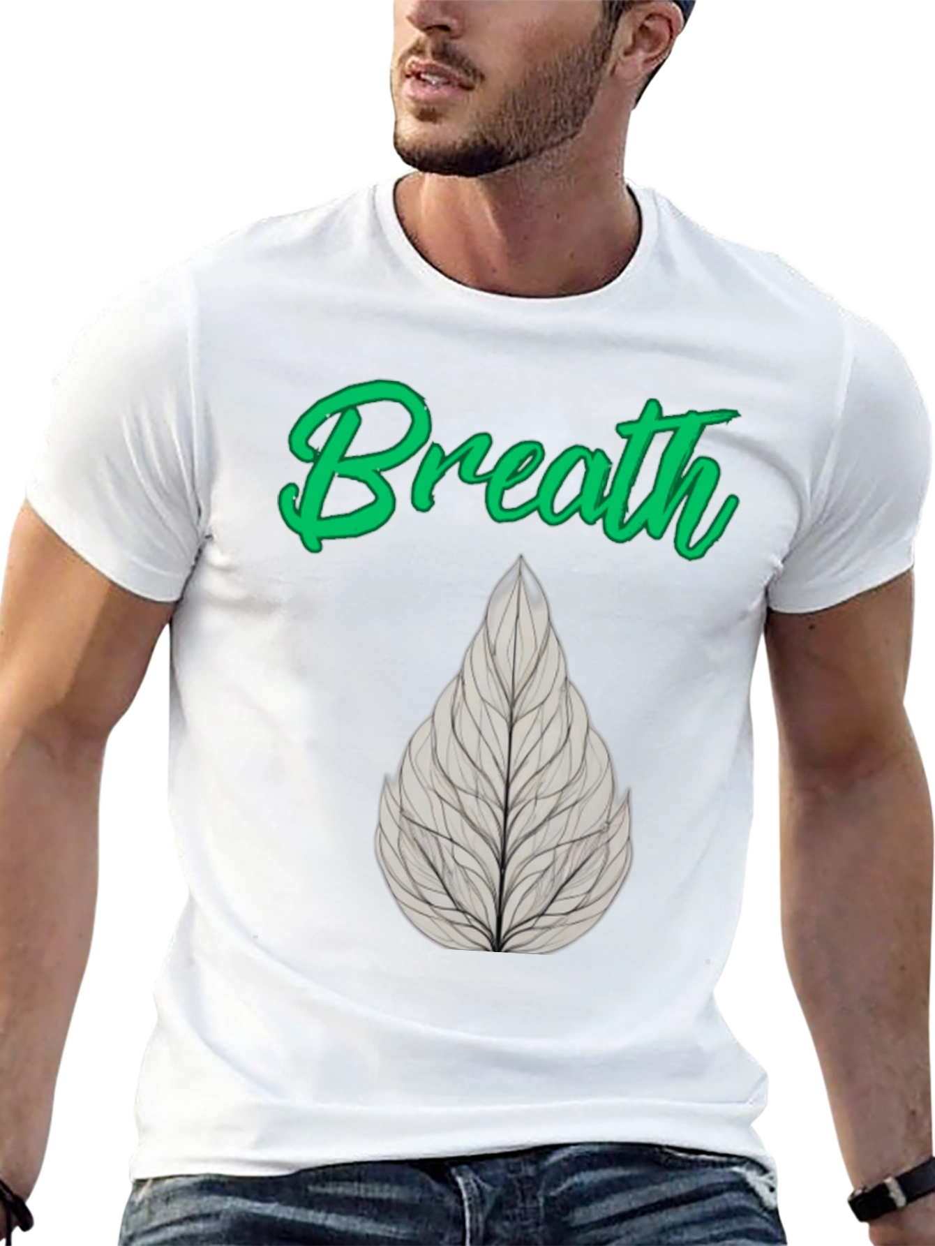 Breath Leaf Black T-Shirt