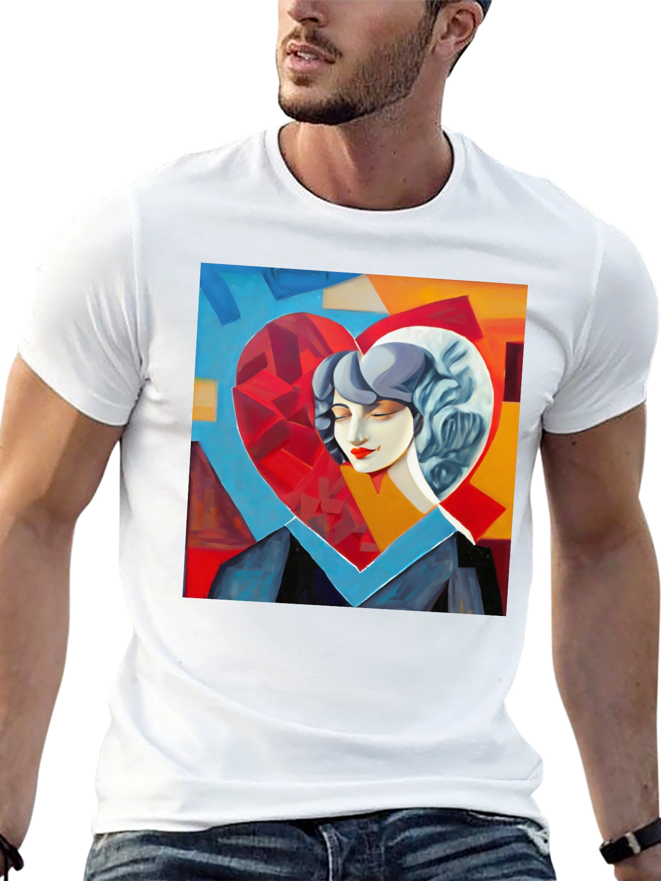 Abstract Heart Art Graphic Tee - Stylish & Unique