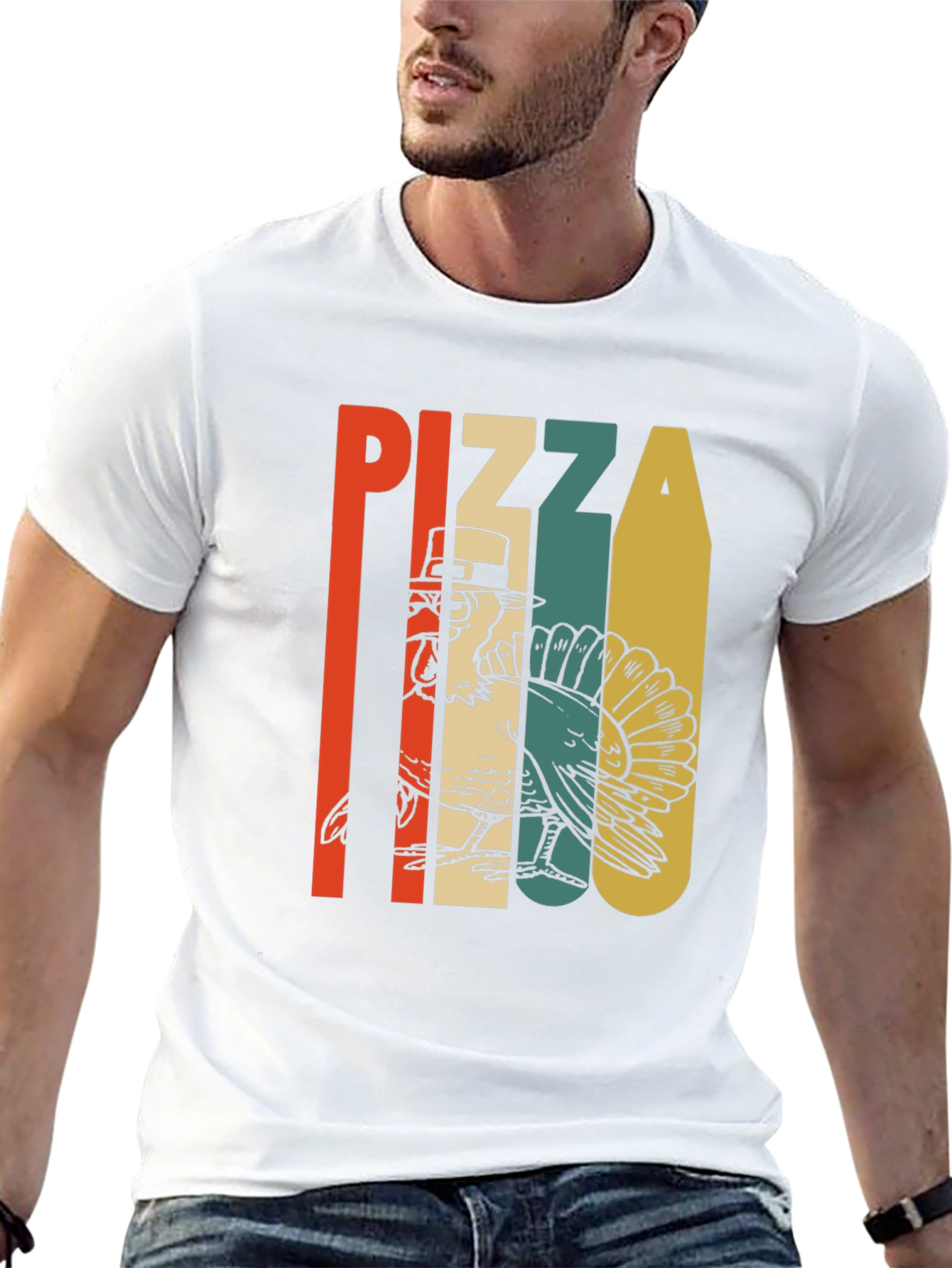 Pizza Turkey Graphic T-Shirt - Thanksgiving Holiday Tee