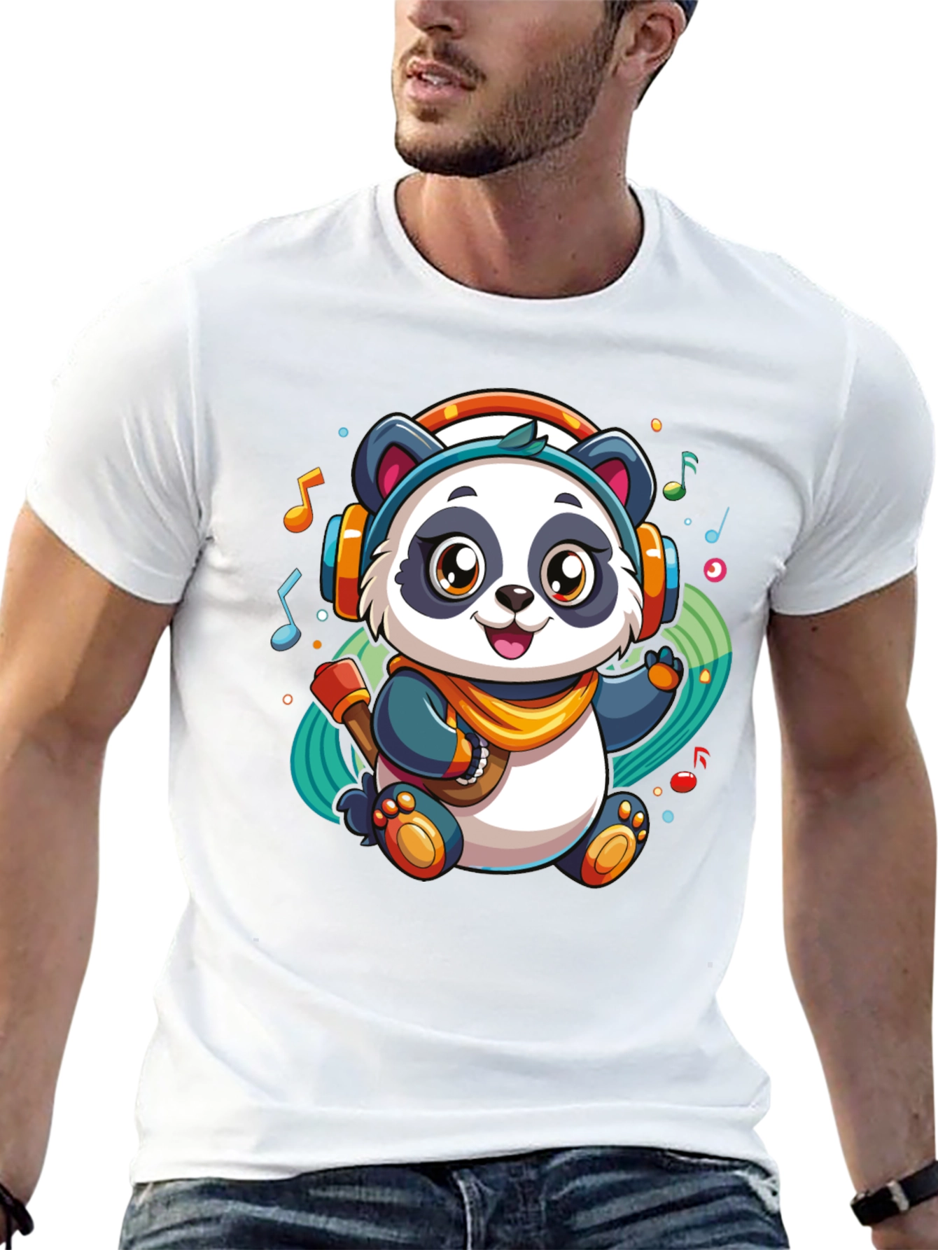 DJ Panda Black T-Shirt - Music Lover Tee