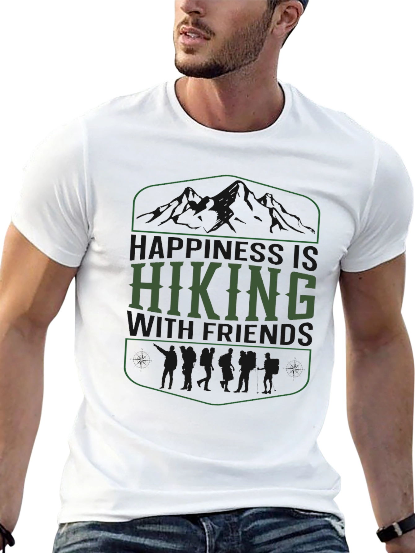 Hiking with Friends Graphic Tee - Black Cotton