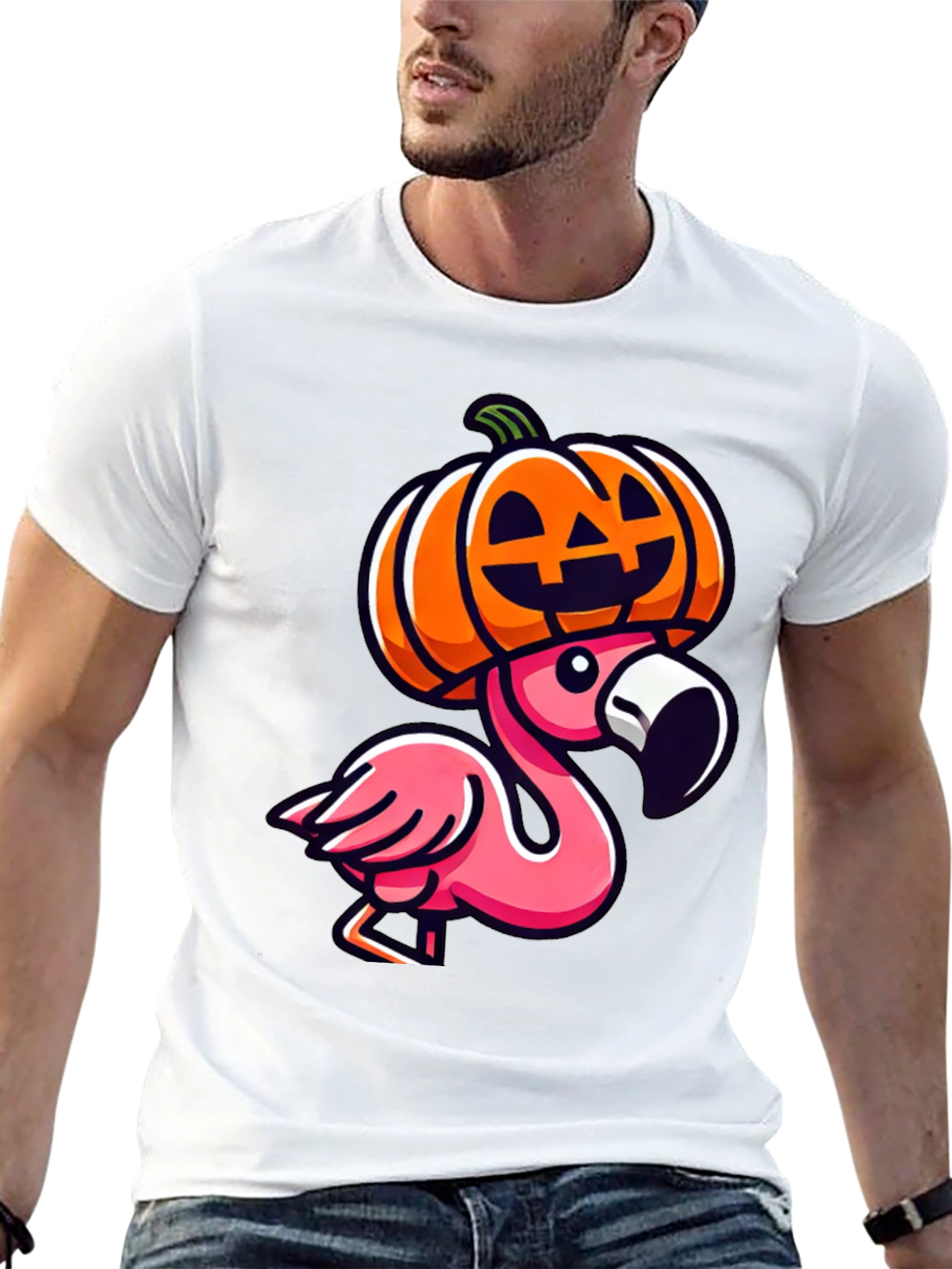 Flamingo Pumpkin Halloween T-Shirt