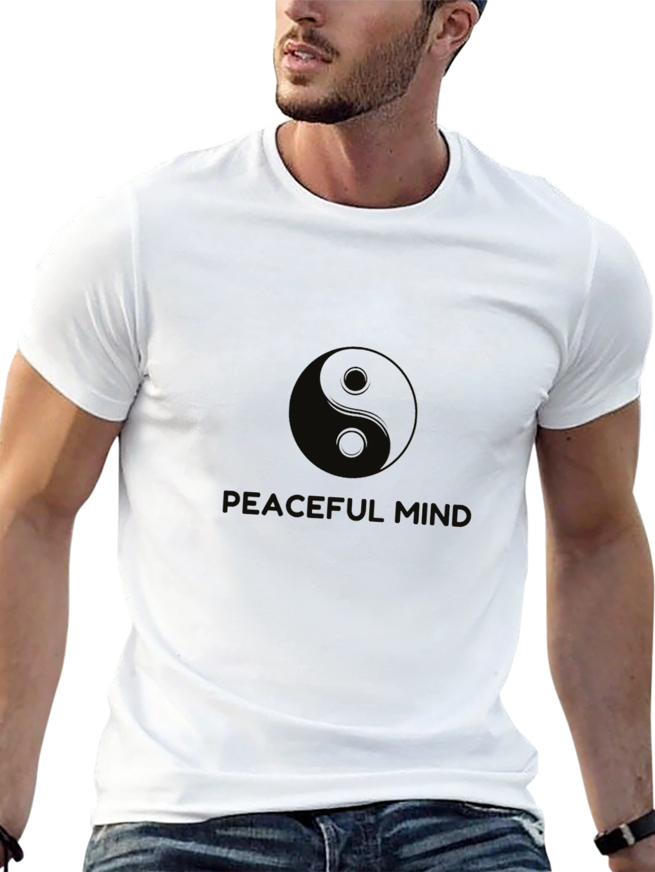 Peaceful Mind Yin Yang Black T-Shirt
