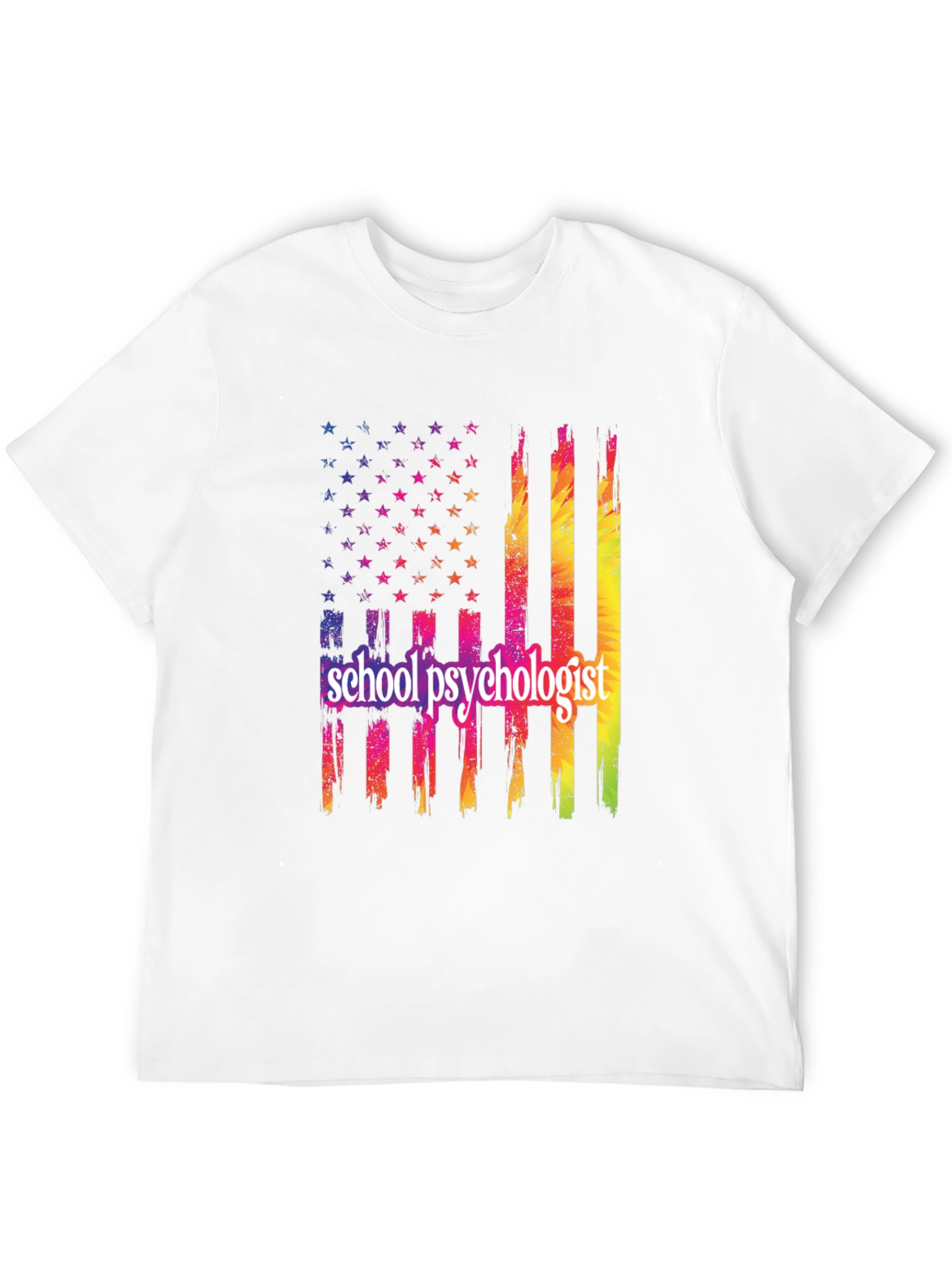 School Psychologist USA Flag T-Shirt
