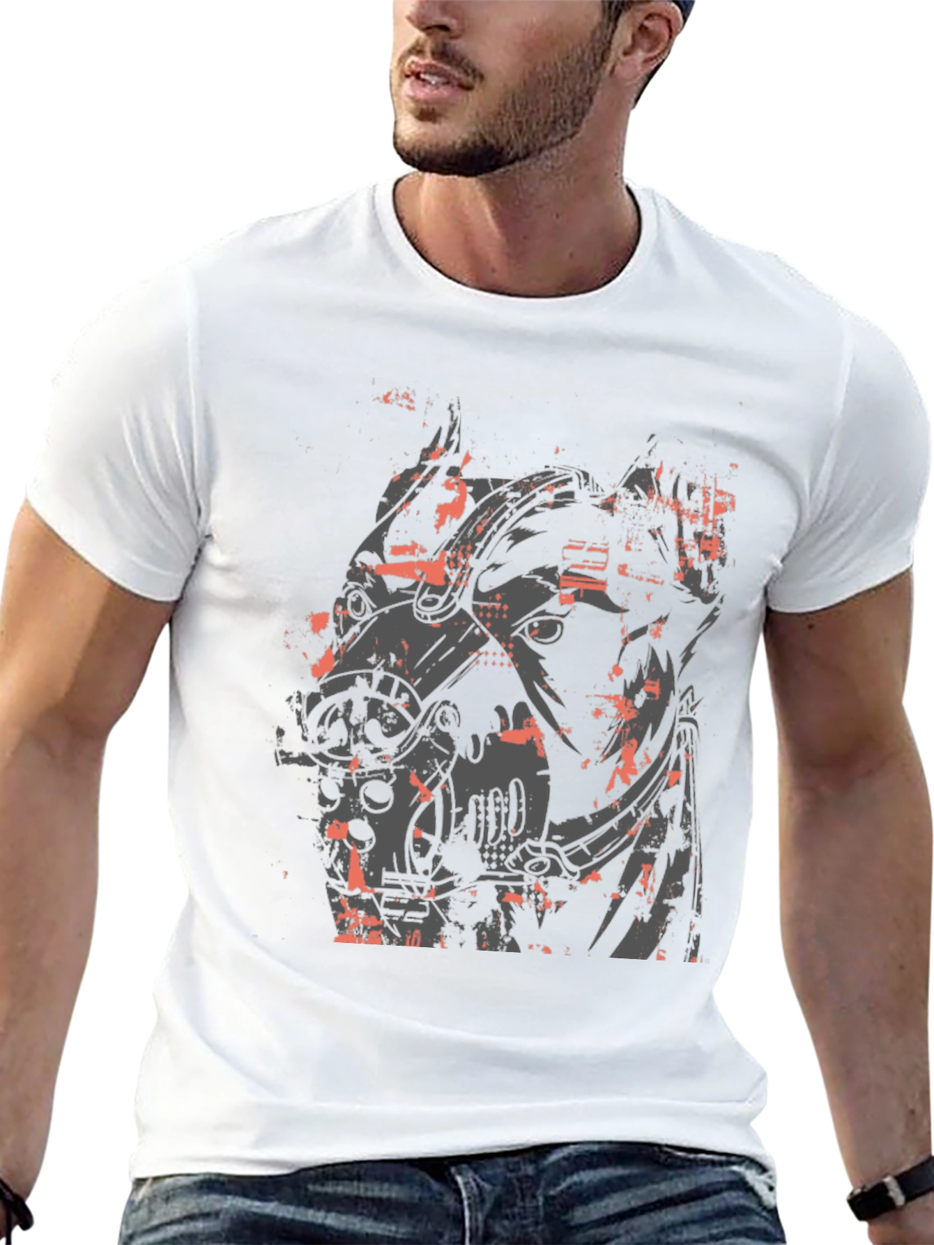 Cyberpunk Horse Graphic Tee - Black Cotton T-Shirt