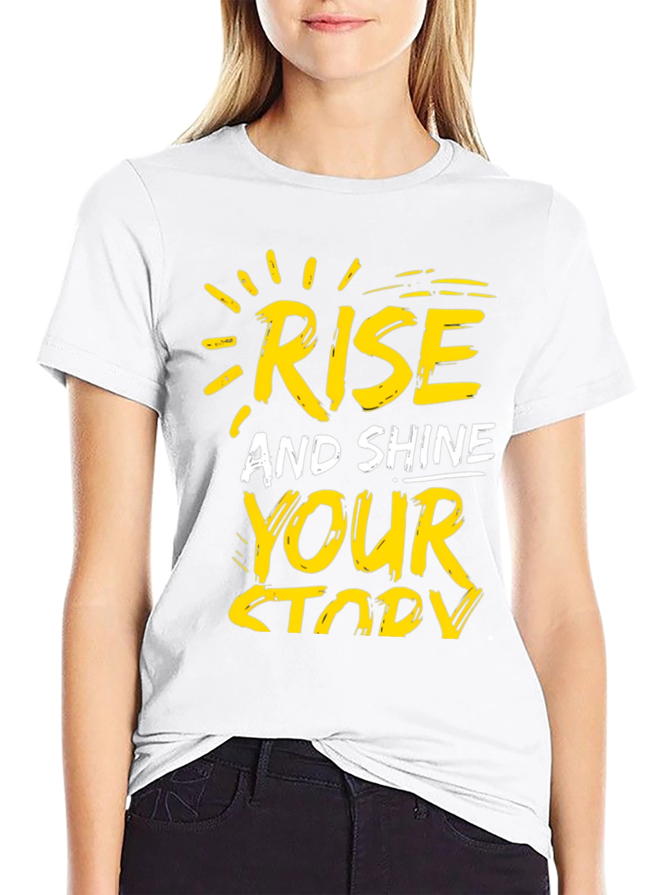Rise and Shine Your Story Black Graphic Tee