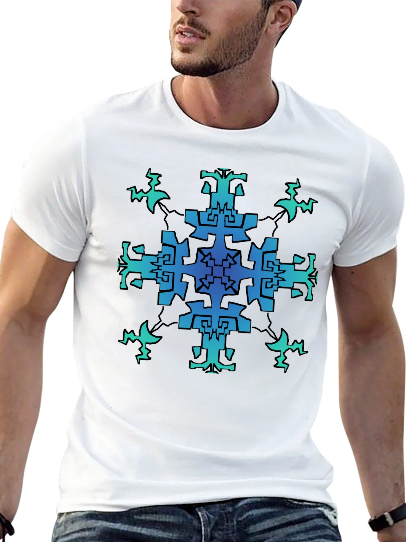 Geometric Pattern Black T-Shirt